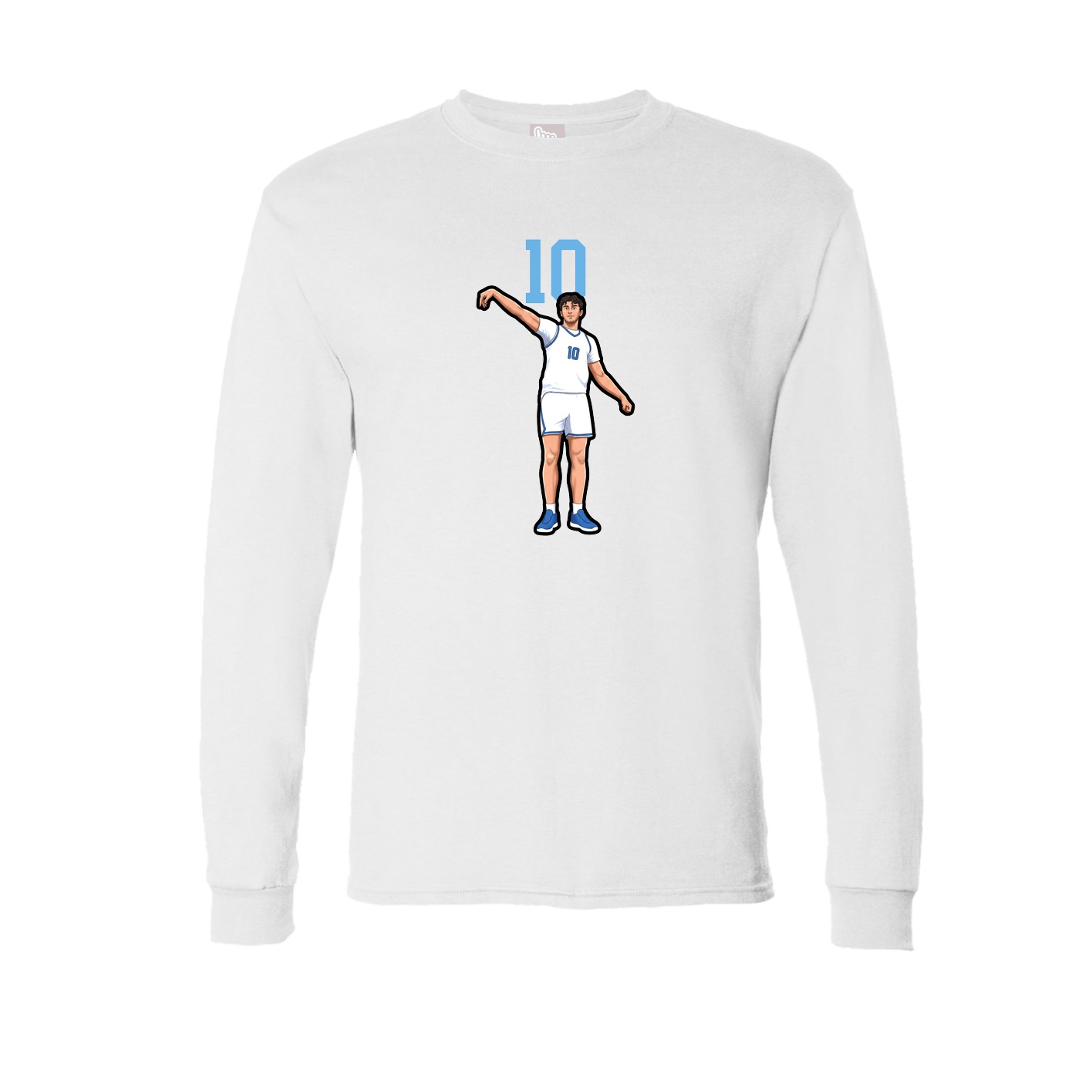 Long Sleeve Tee — Number Top in White