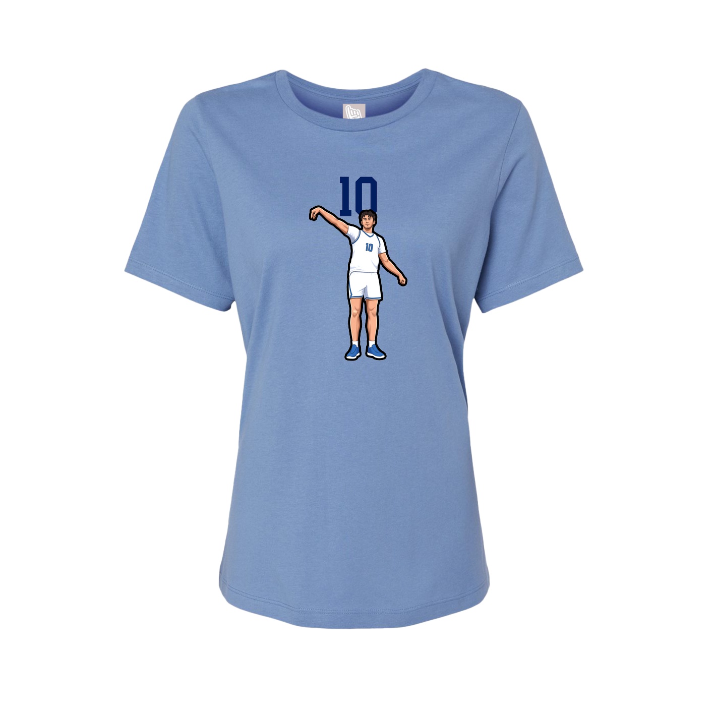 Fitted Women's Tee — Number Top in Powder Blue