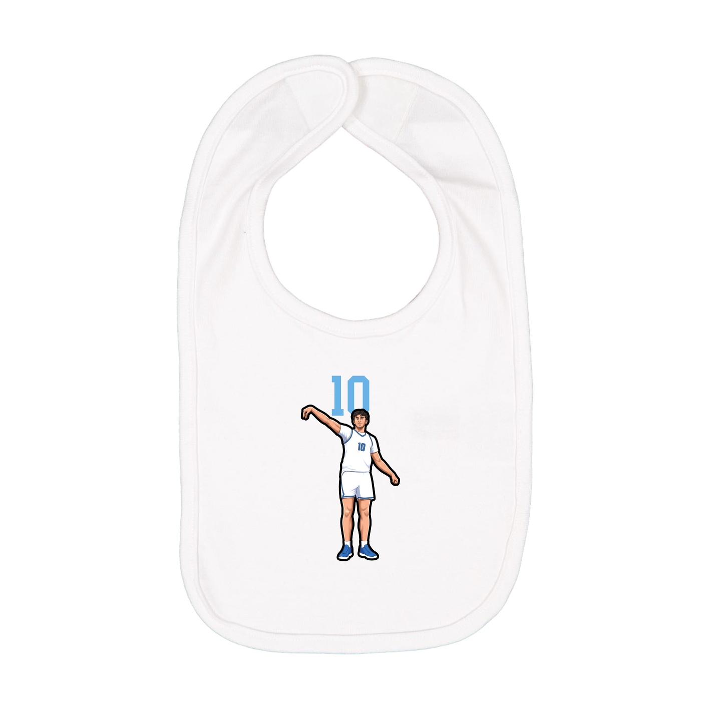 Infant Bib — Number Top in White