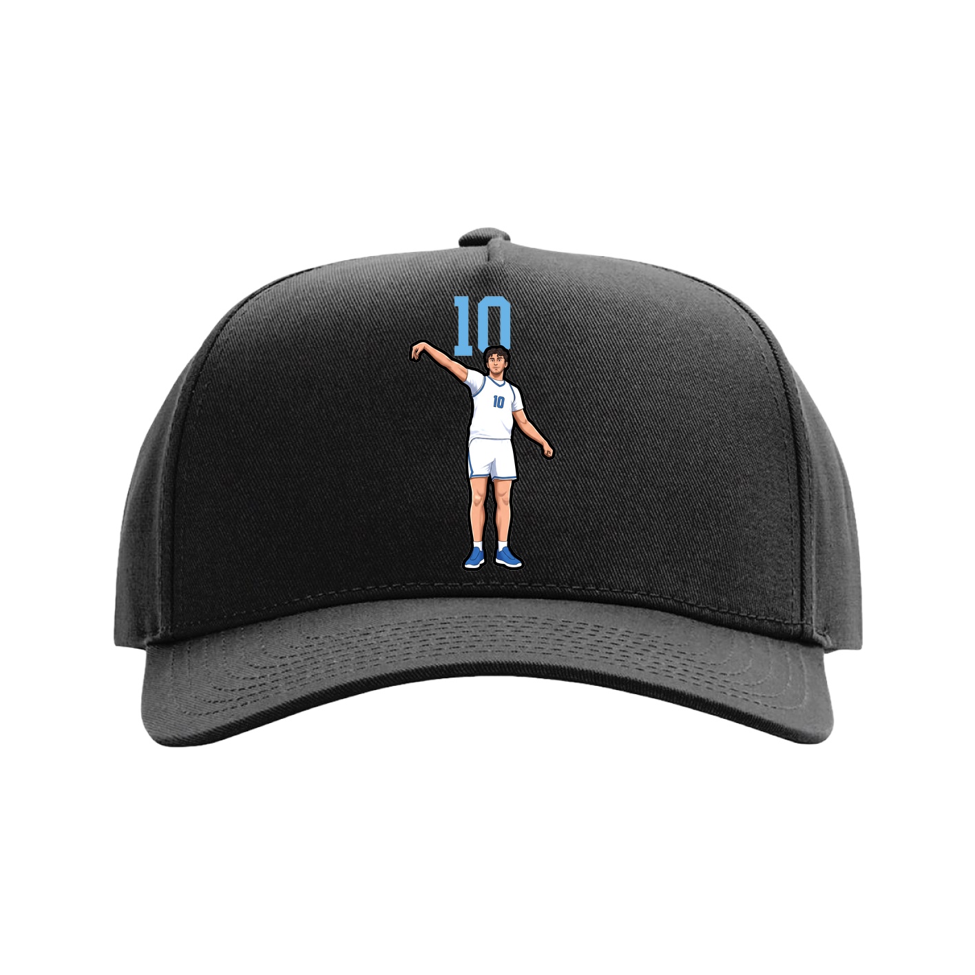 Full Fabric Five-Panel Champ Cap — Number Top in Black
