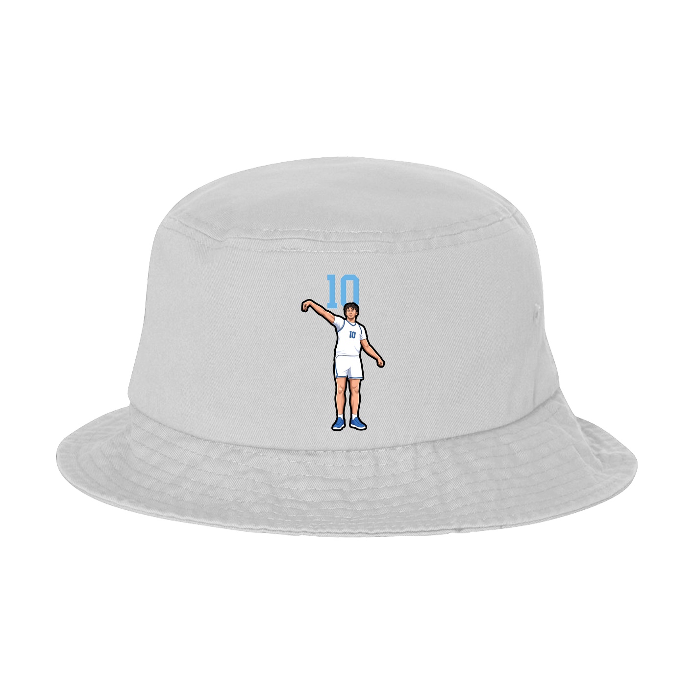Bucket Cap — Number Top in White