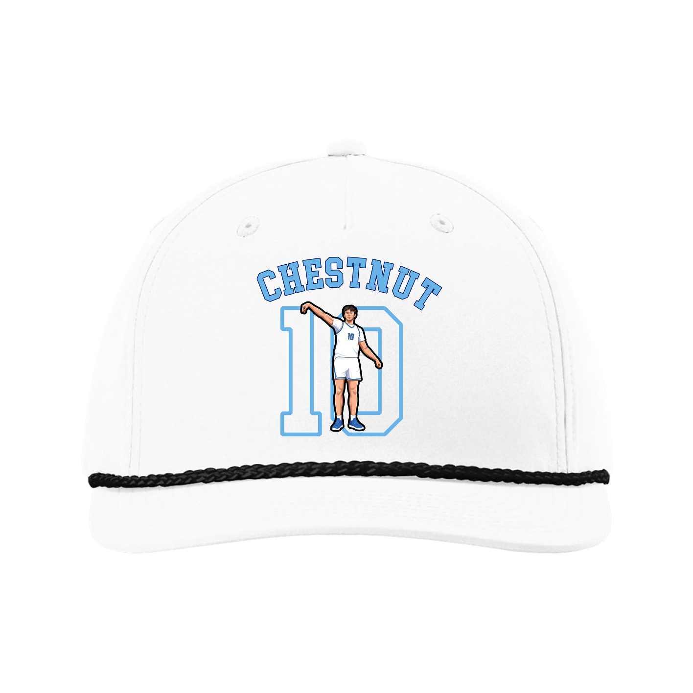 Five-Panel Classic Rope Cap — Shirsey Arch in White