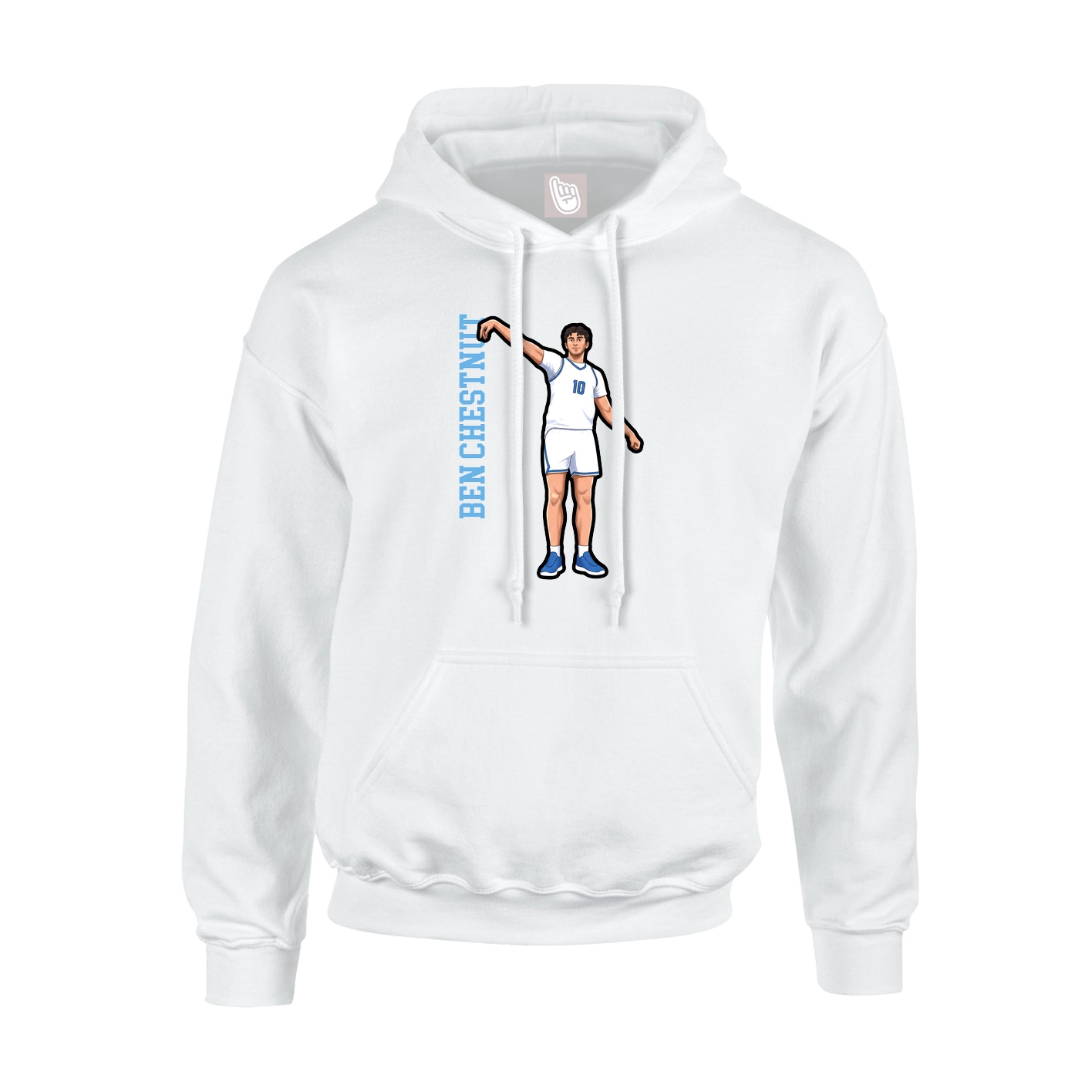 Hoodie — Name Vertical in White