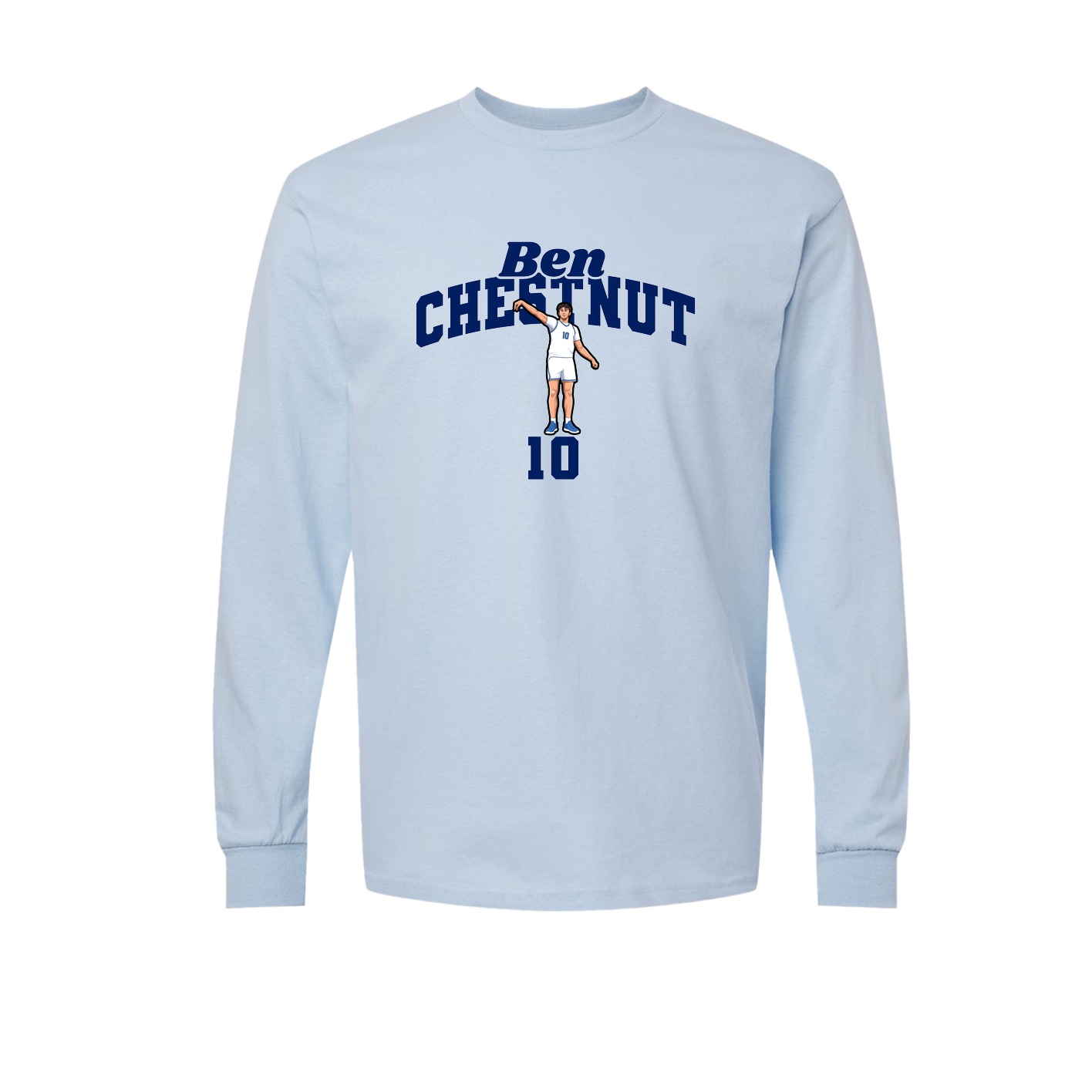 Long Sleeve Tee — Signature Arch in Light Blue