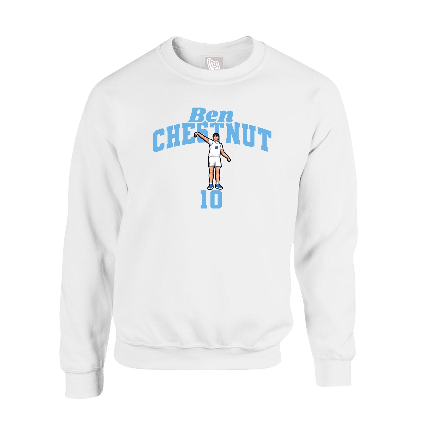 Fleece Crew — Signature Arch in White