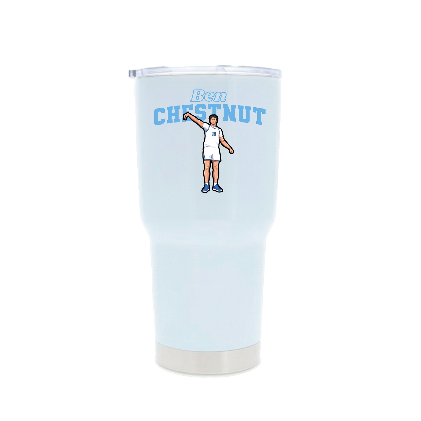 30oz Stainless Steel Tumbler — Name Arch in White