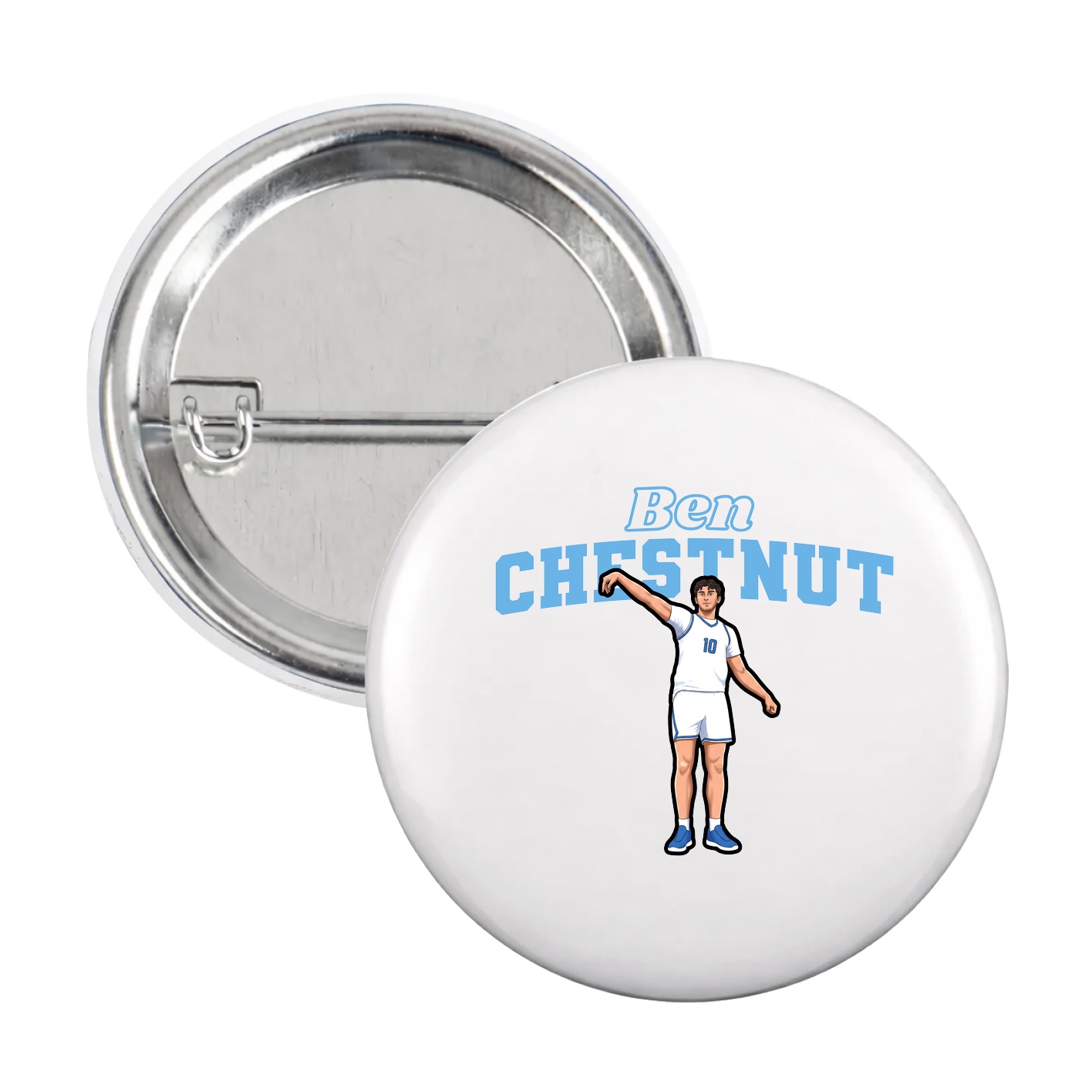 Game Day Button — Name Arch in White