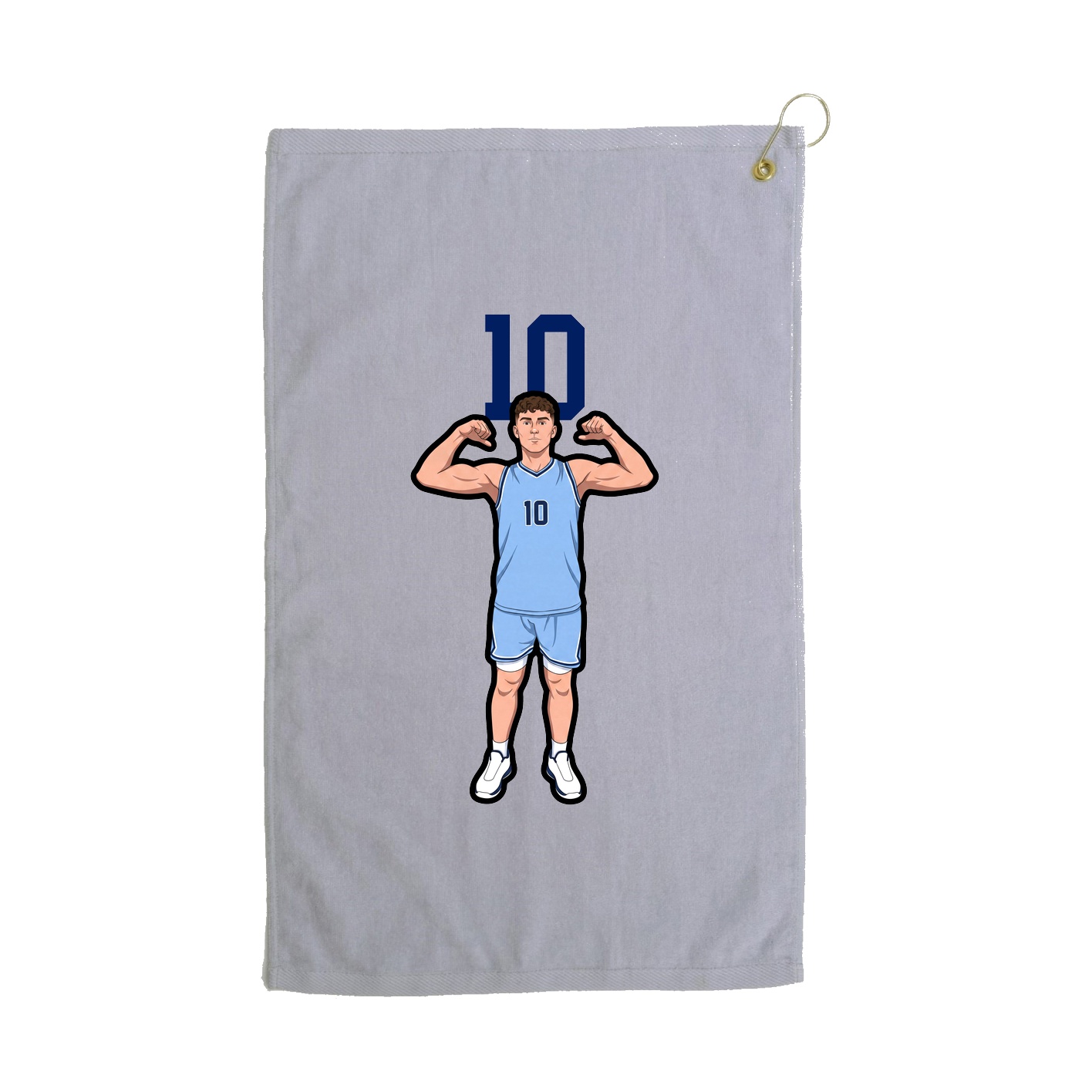 Golf Towel — Number Top in Grey