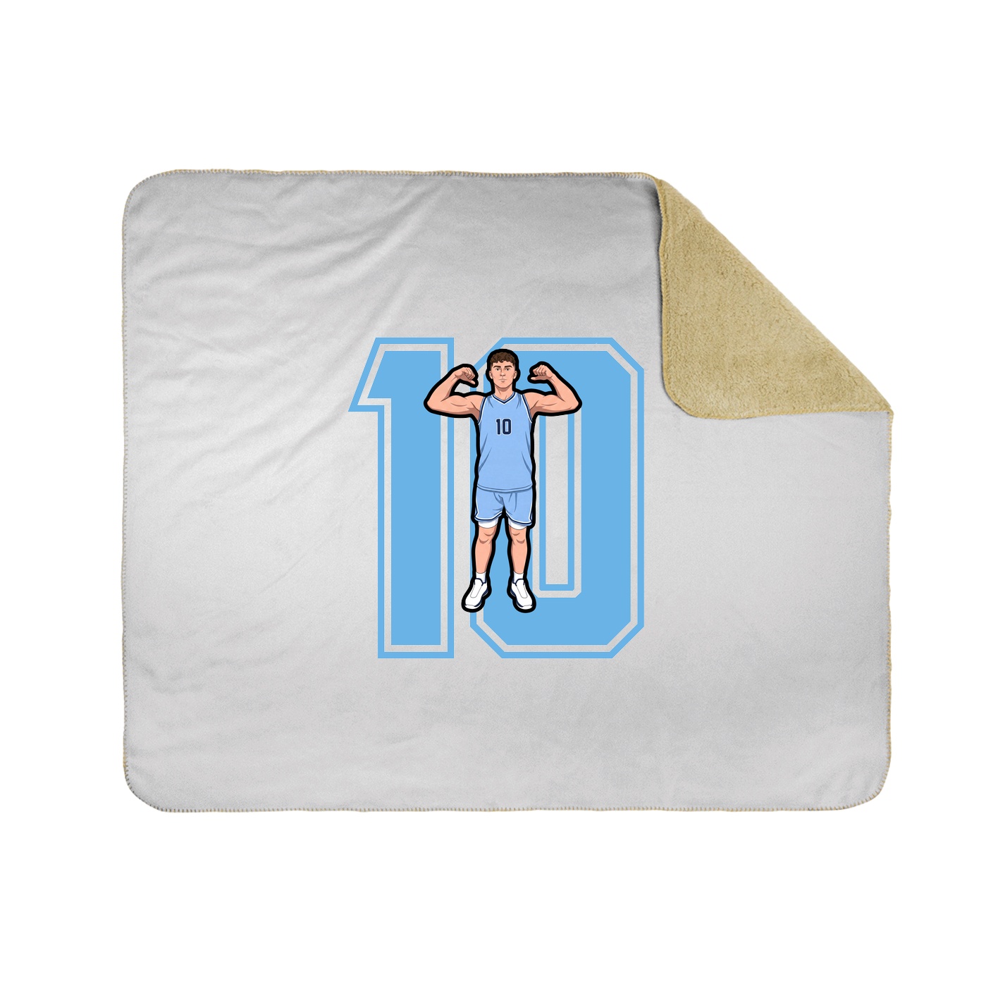 Throw Blanket — Number in White