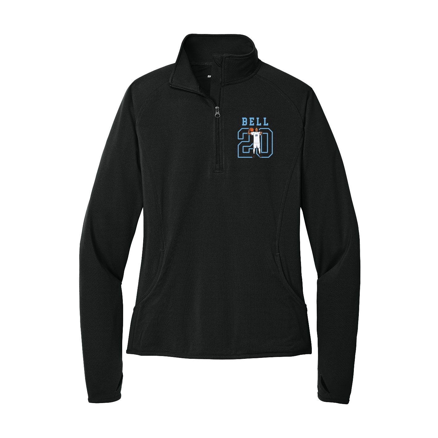 Women's Q-Zip Pullover — Shirsey in Black