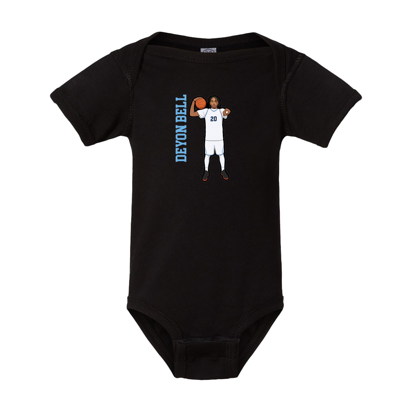 Baby Onesie — Name Vertical in Black