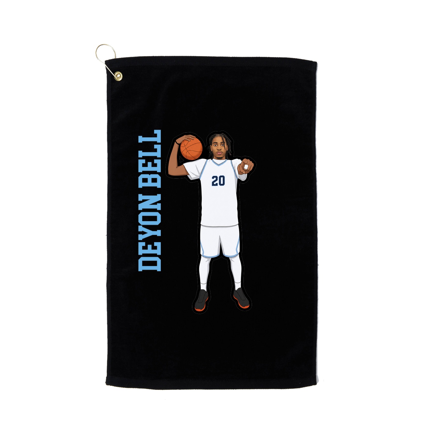 Golf Towel — Name Vertical in Black