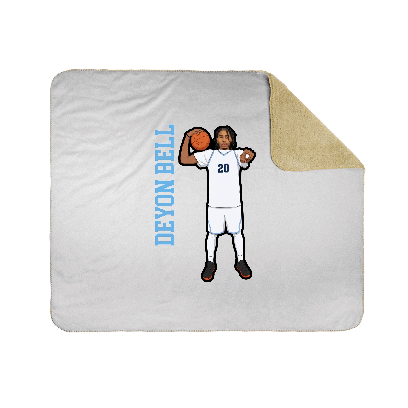 Throw Blanket — Name Vertical in White