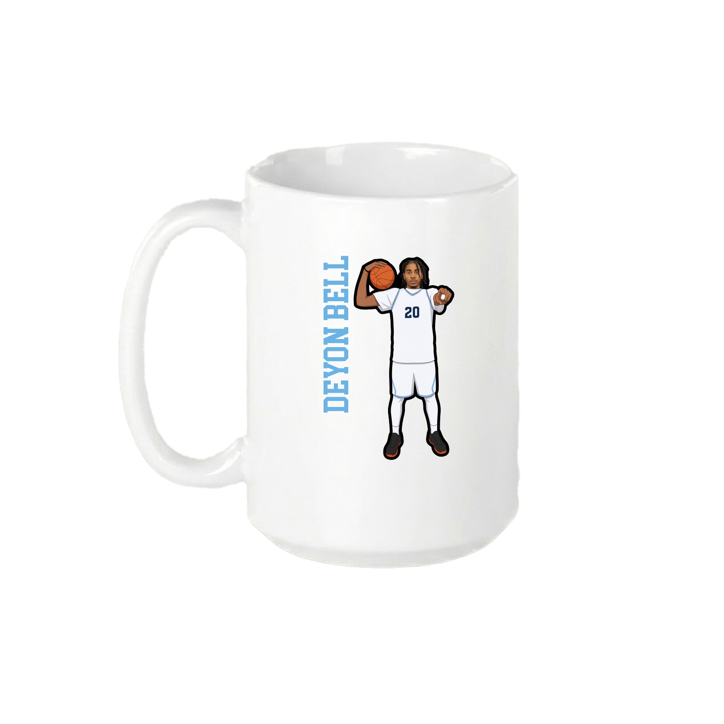 15oz Coffee Mug — Name Vertical in White