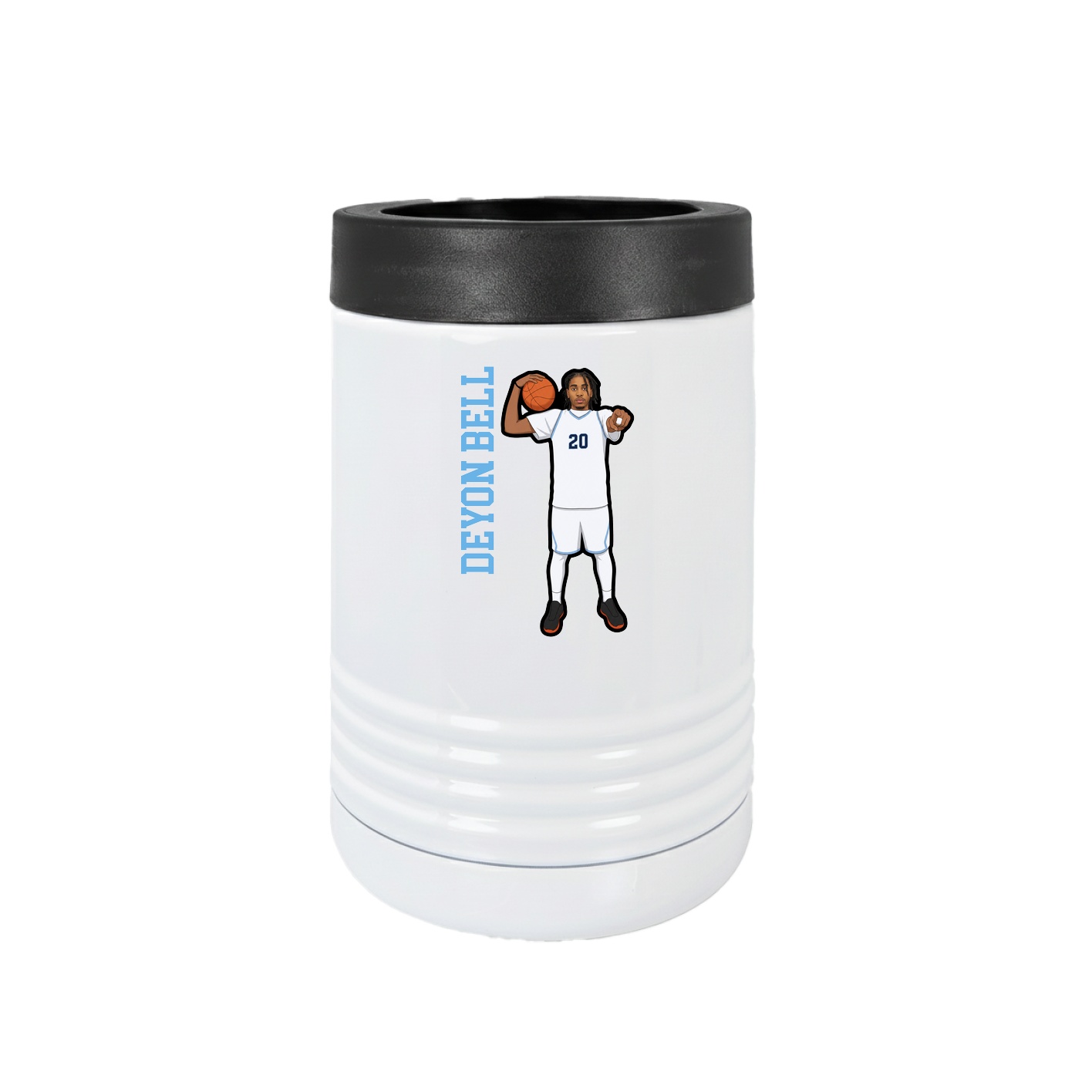Beverage Holder — Name Vertical in White