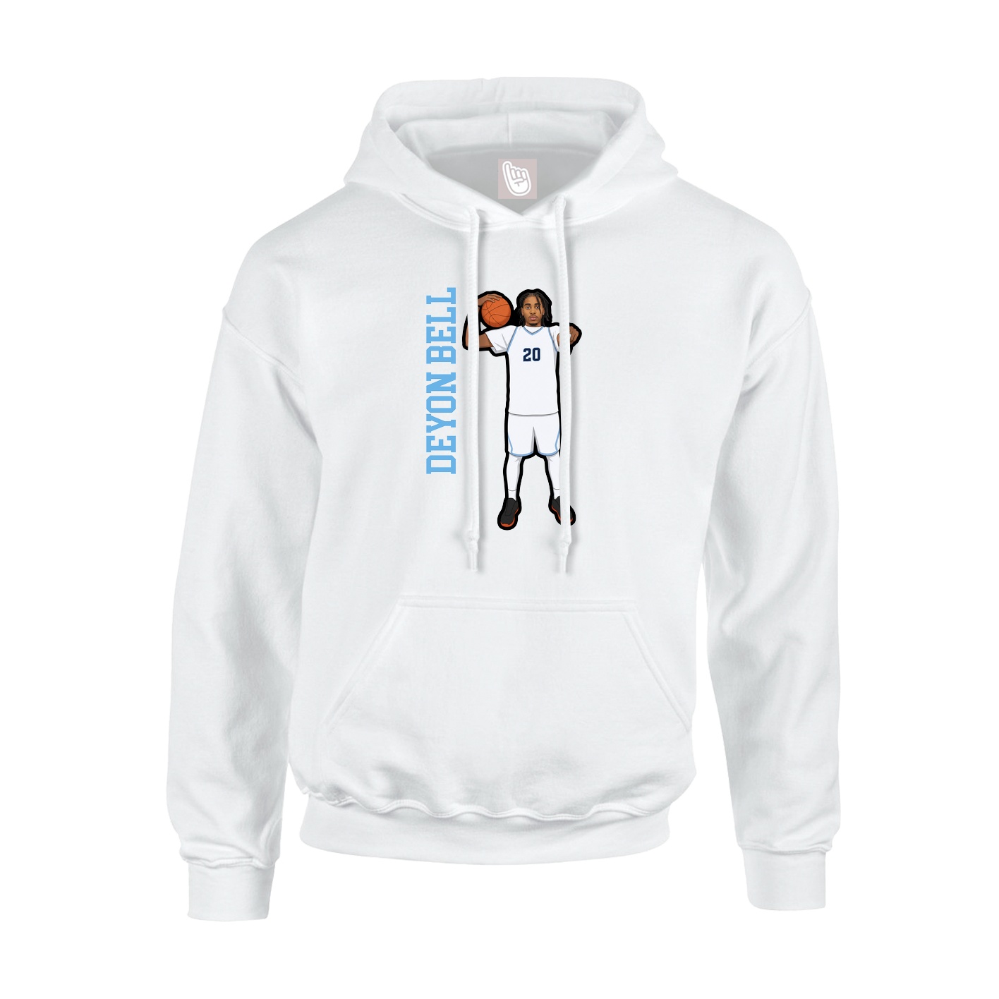 Youth Hoodie — Name Vertical in White