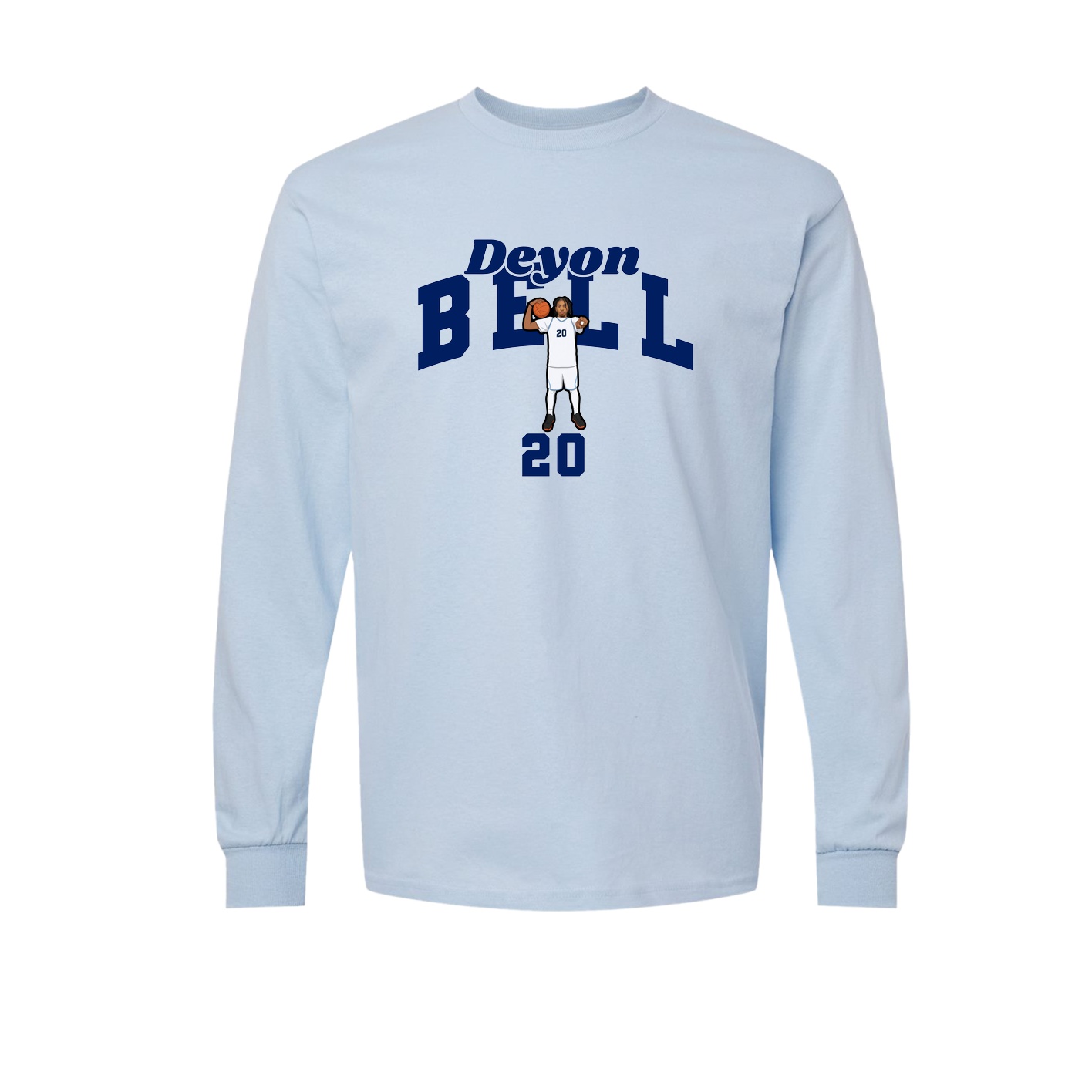 Long Sleeve Tee — Signature Arch in Light Blue
