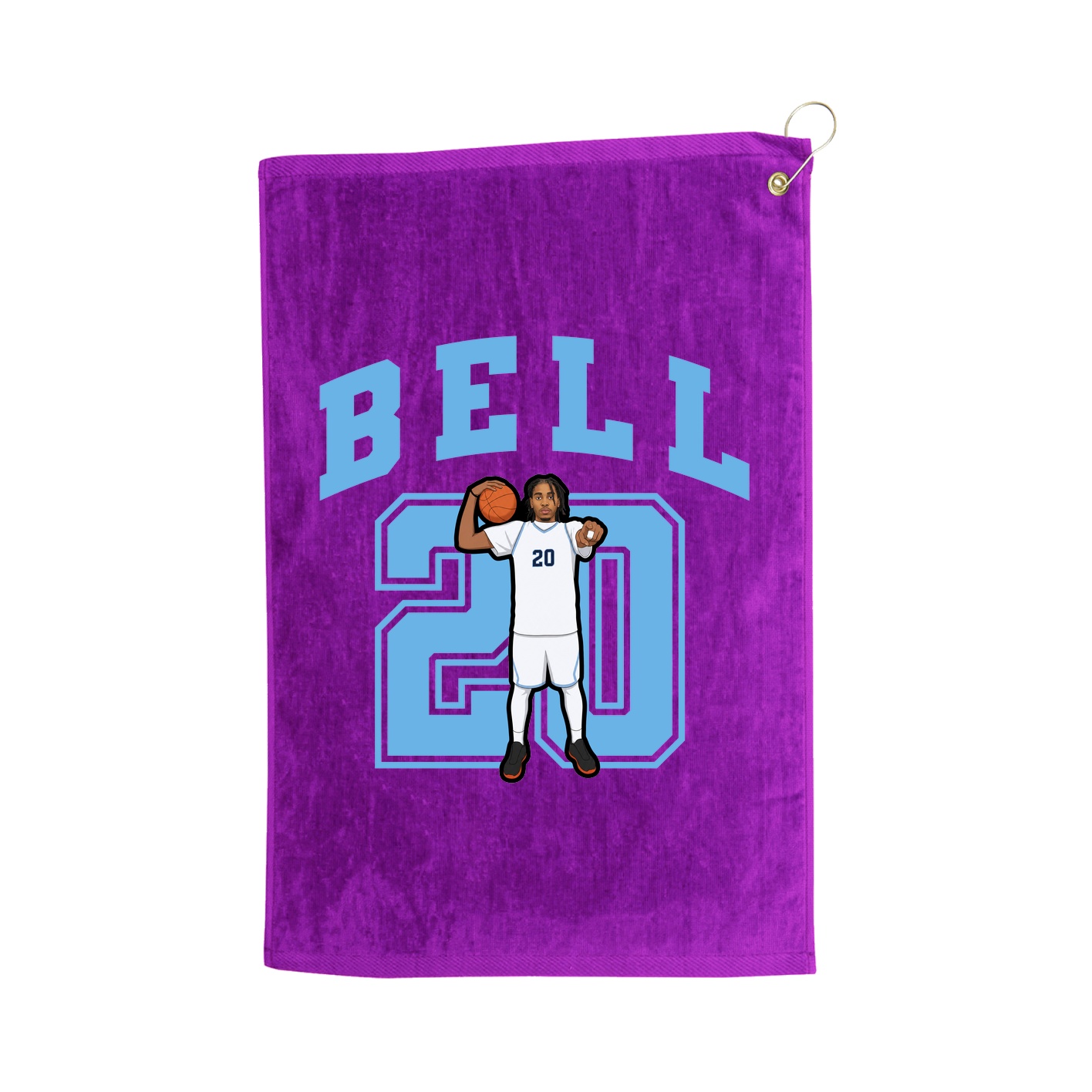 Golf Towel — Number in Purple