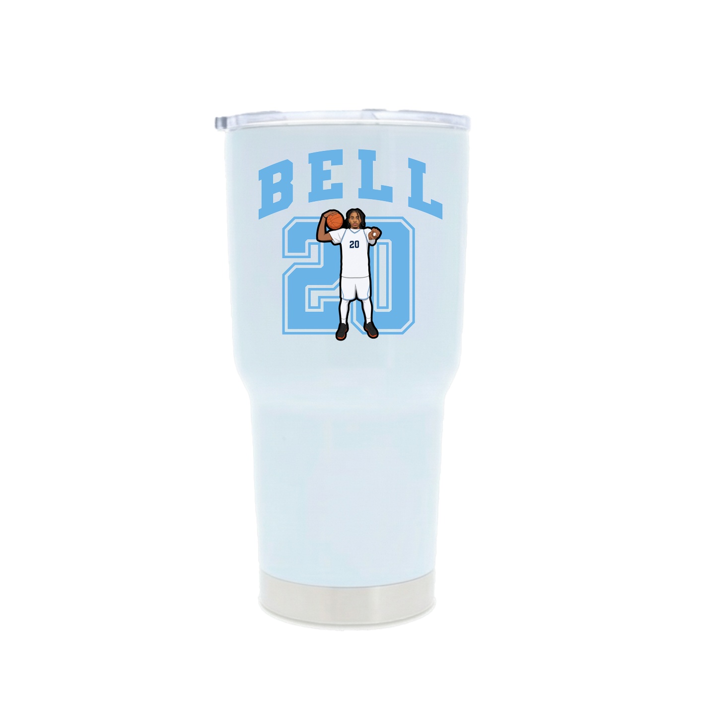 30oz Stainless Steel Tumbler — Number in White