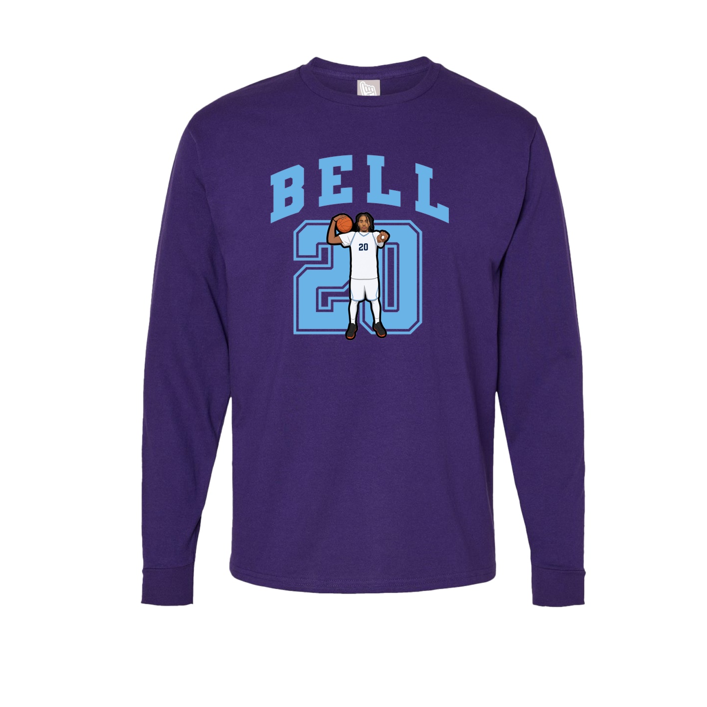 Long Sleeve Tee — Number in Purple