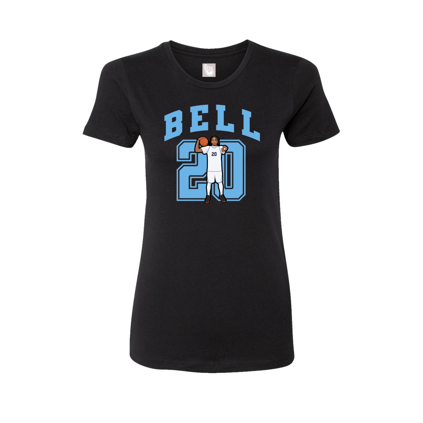 Fitted Women's Tee — Number in Black