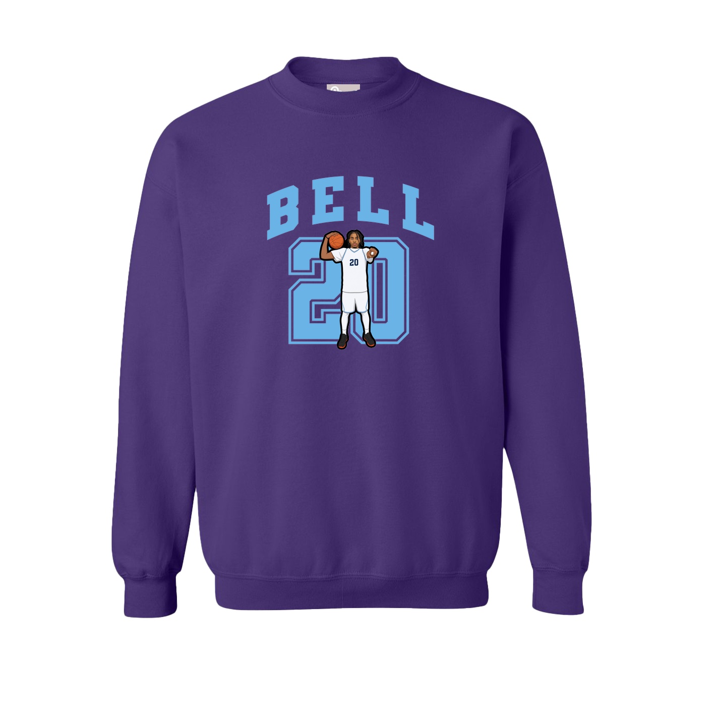 Fleece Crew — Number in Purple