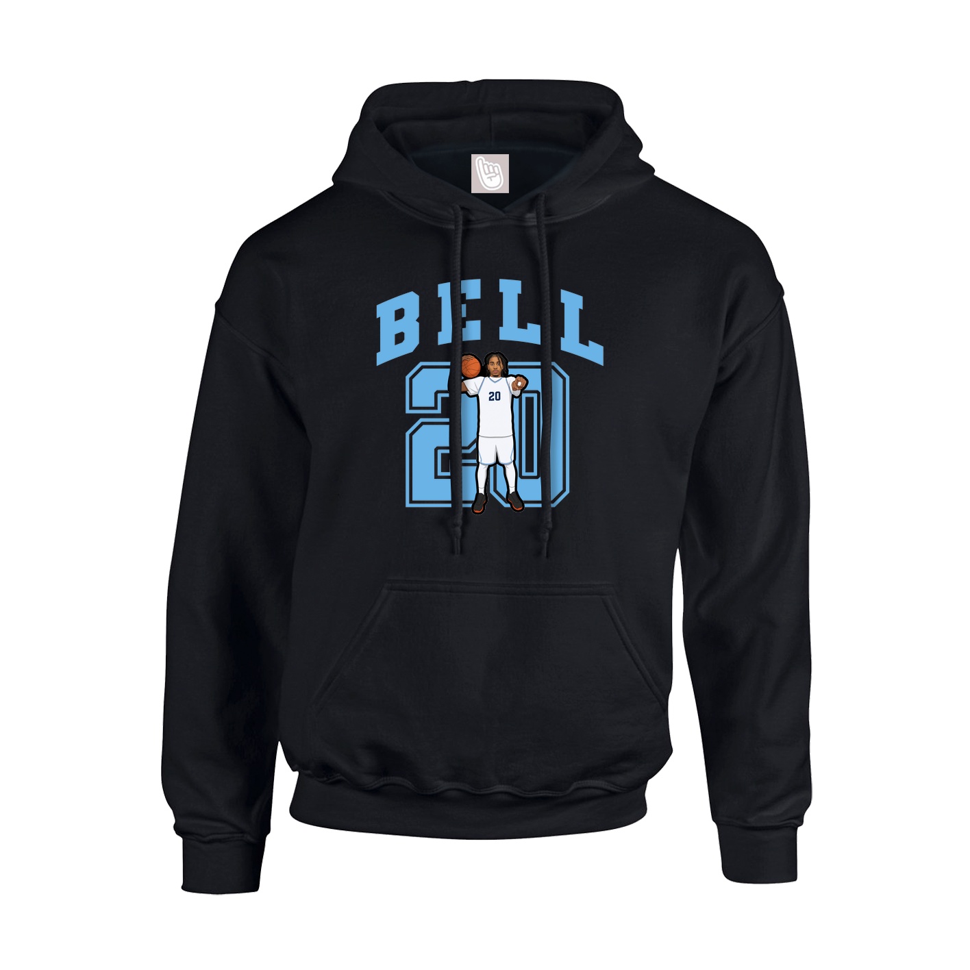 Youth Hoodie — Number in Black
