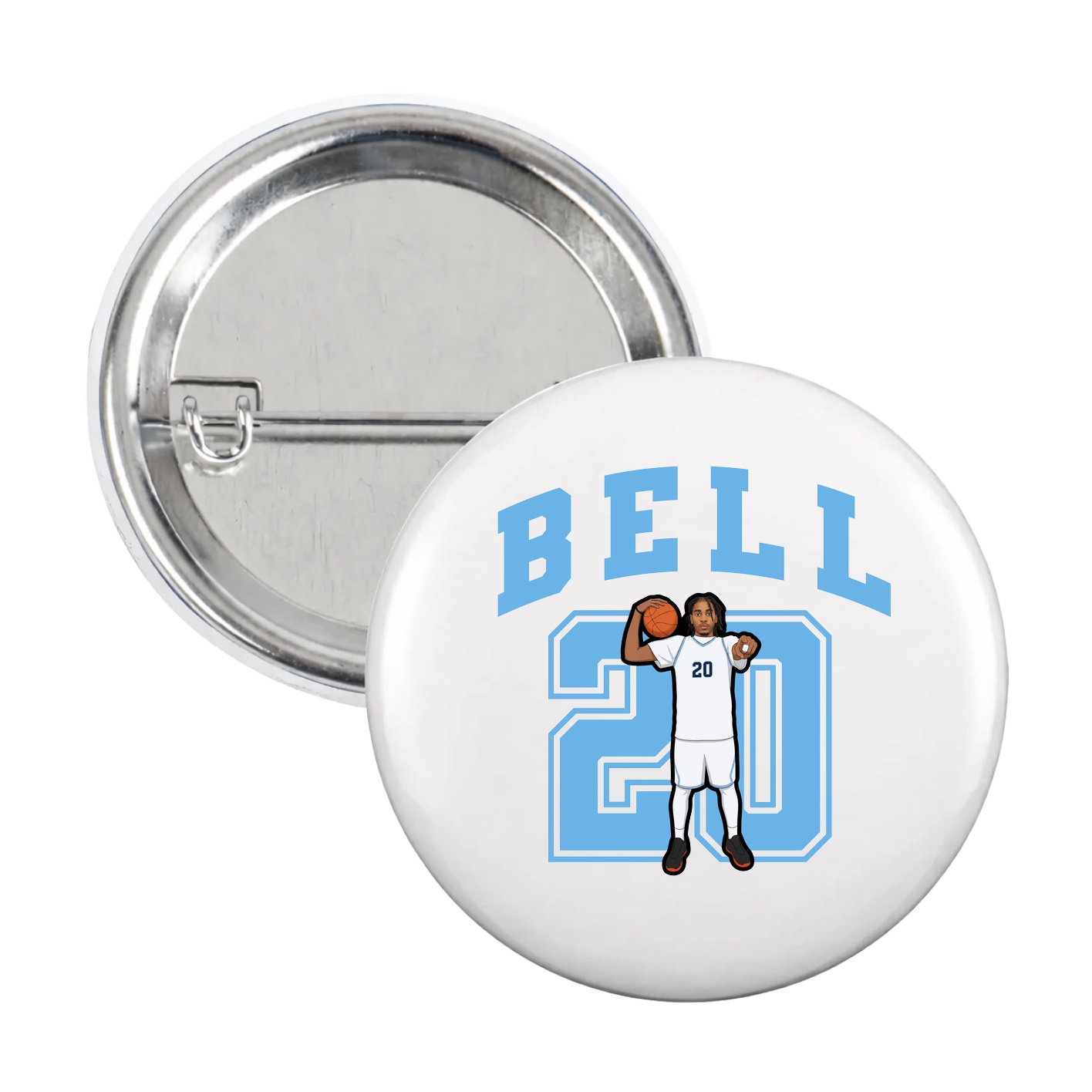 Game Day Button — Number in White