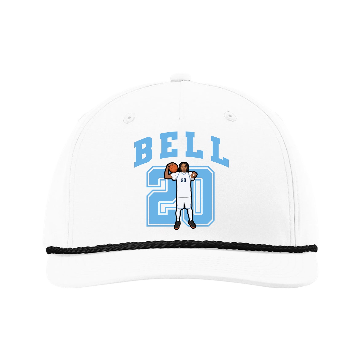 Five-Panel Classic Rope Cap — Number in White