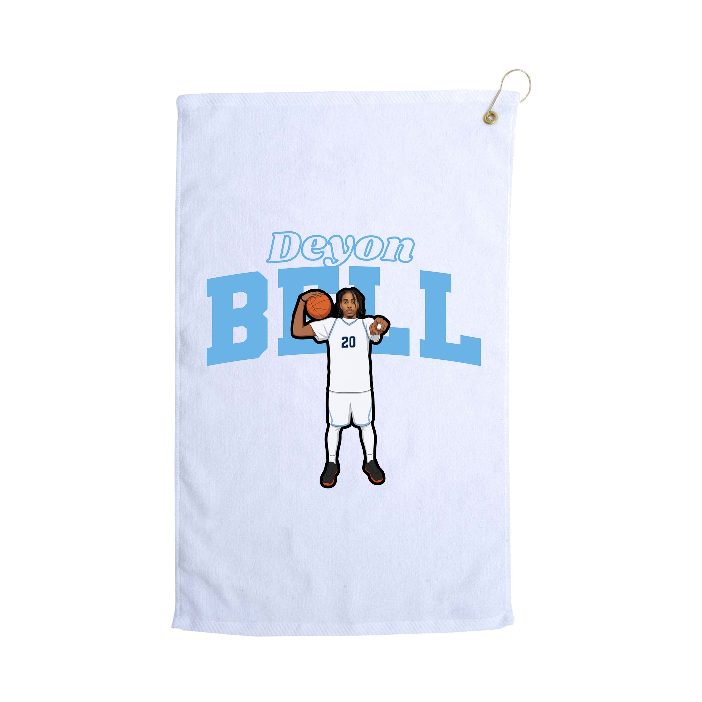 Golf Towel — Name Arch in White
