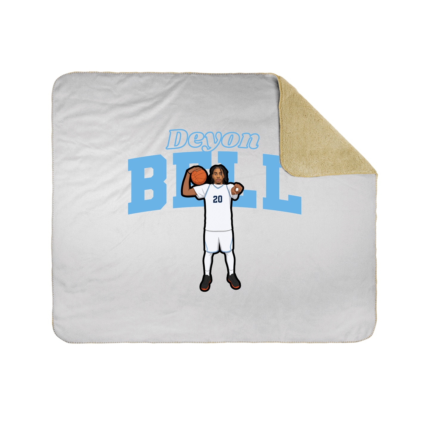 Throw Blanket — Name Arch in White