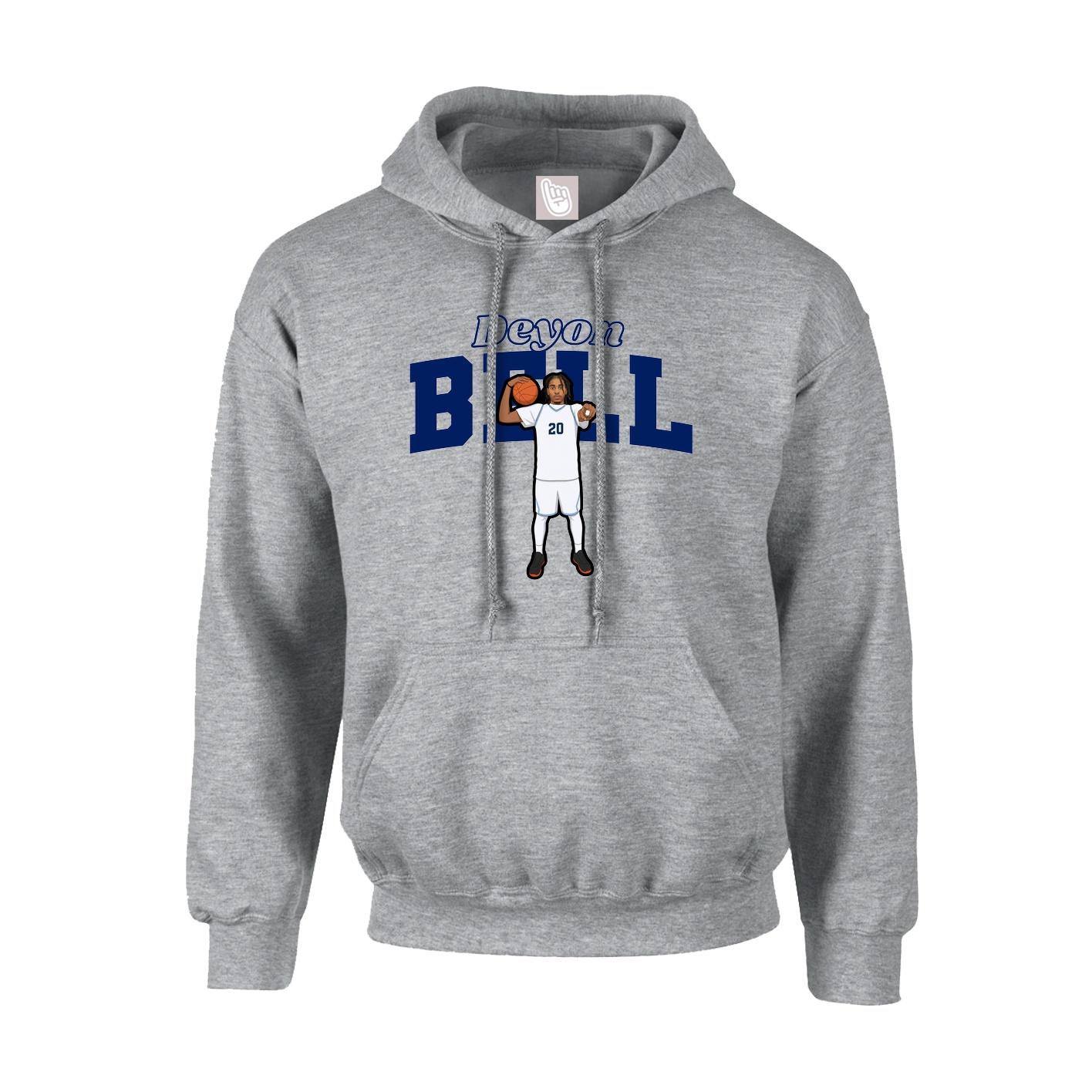 Youth Hoodie — Name Arch in Grey