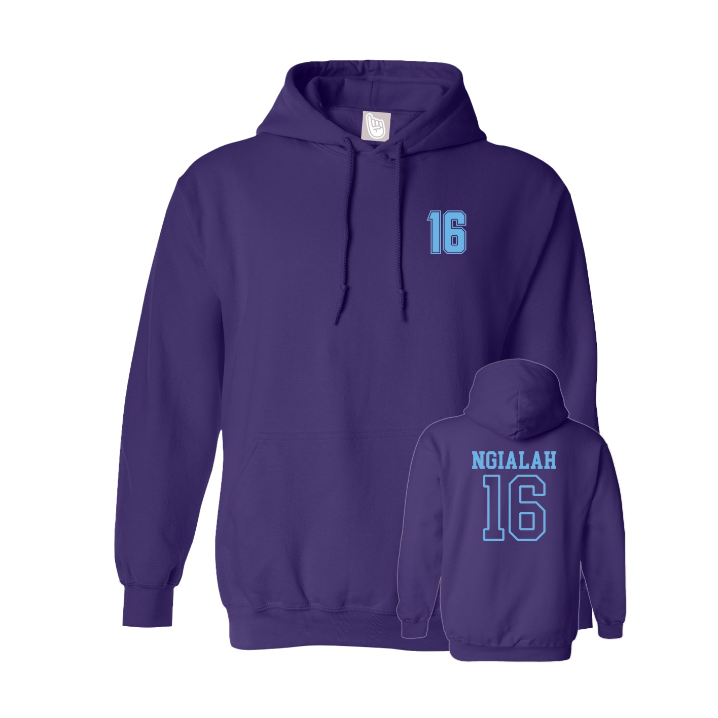 Hoodie — Chest Back in Purple