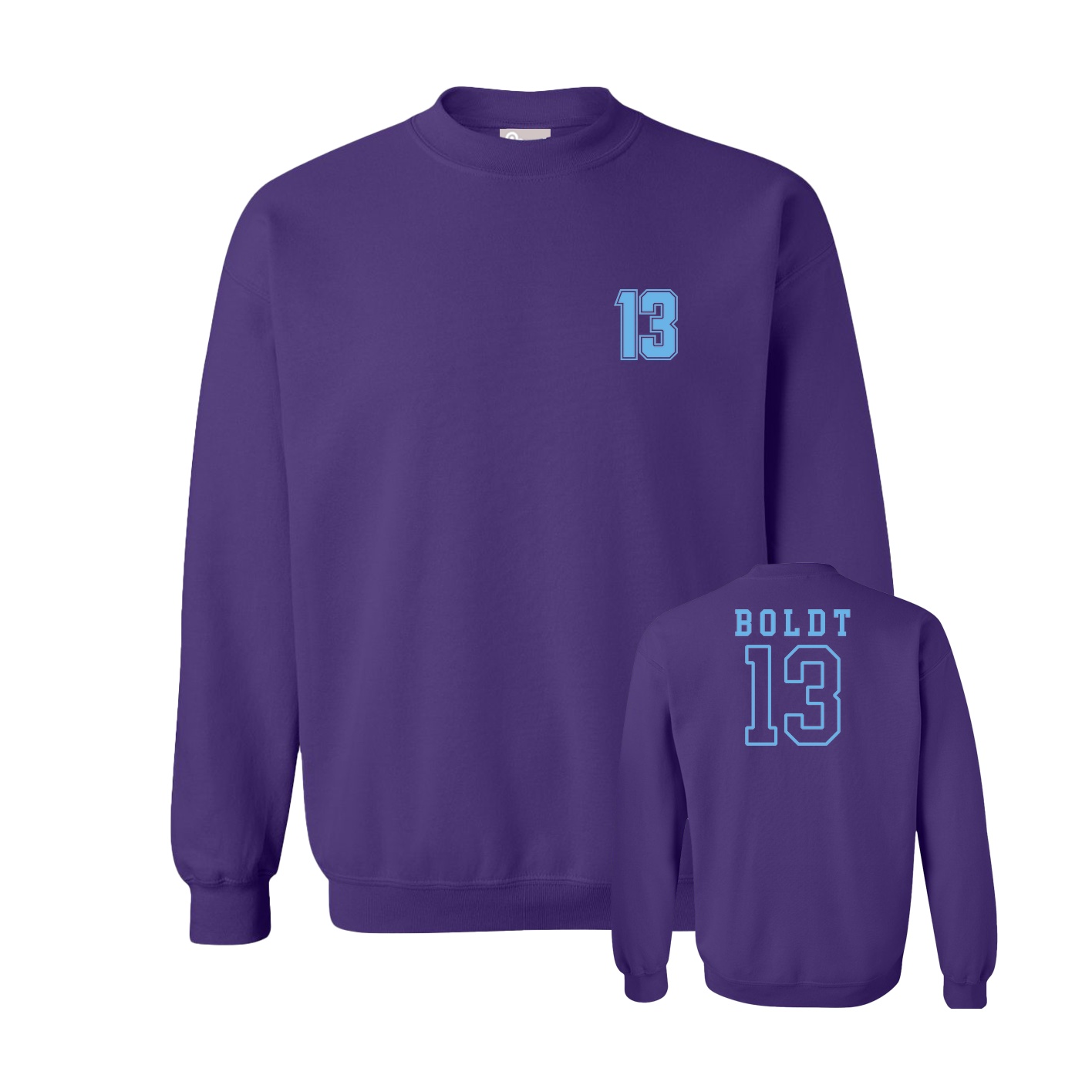 Fleece Crew — Chest Back in Purple