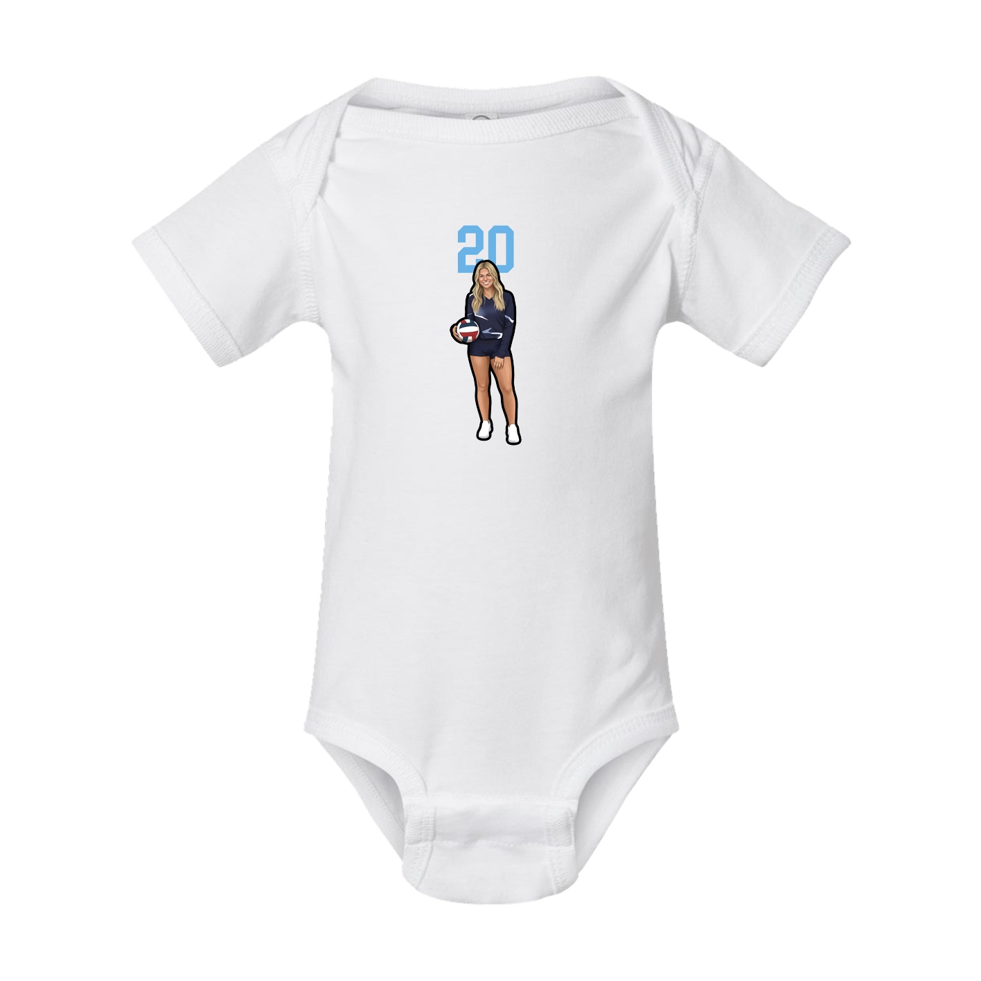 Baby Onesie — Number Top in White