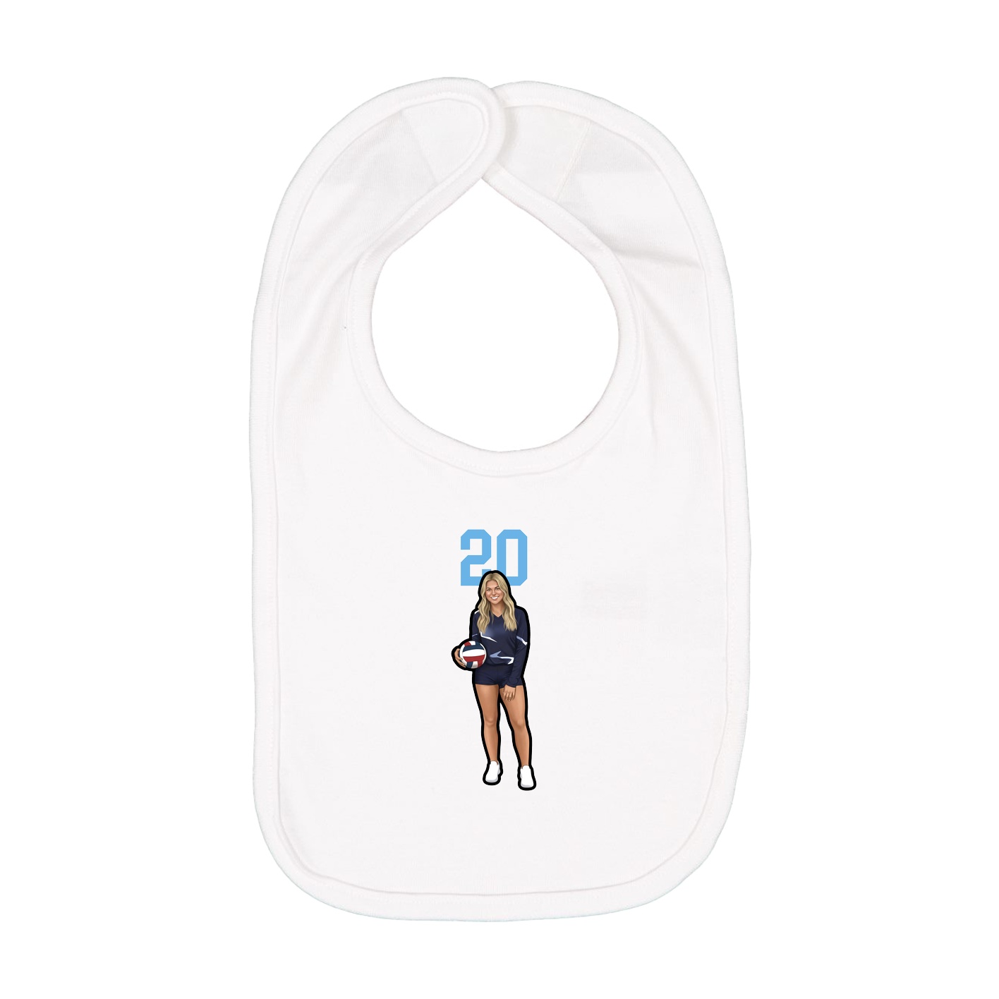 Infant Bib — Number Top in White