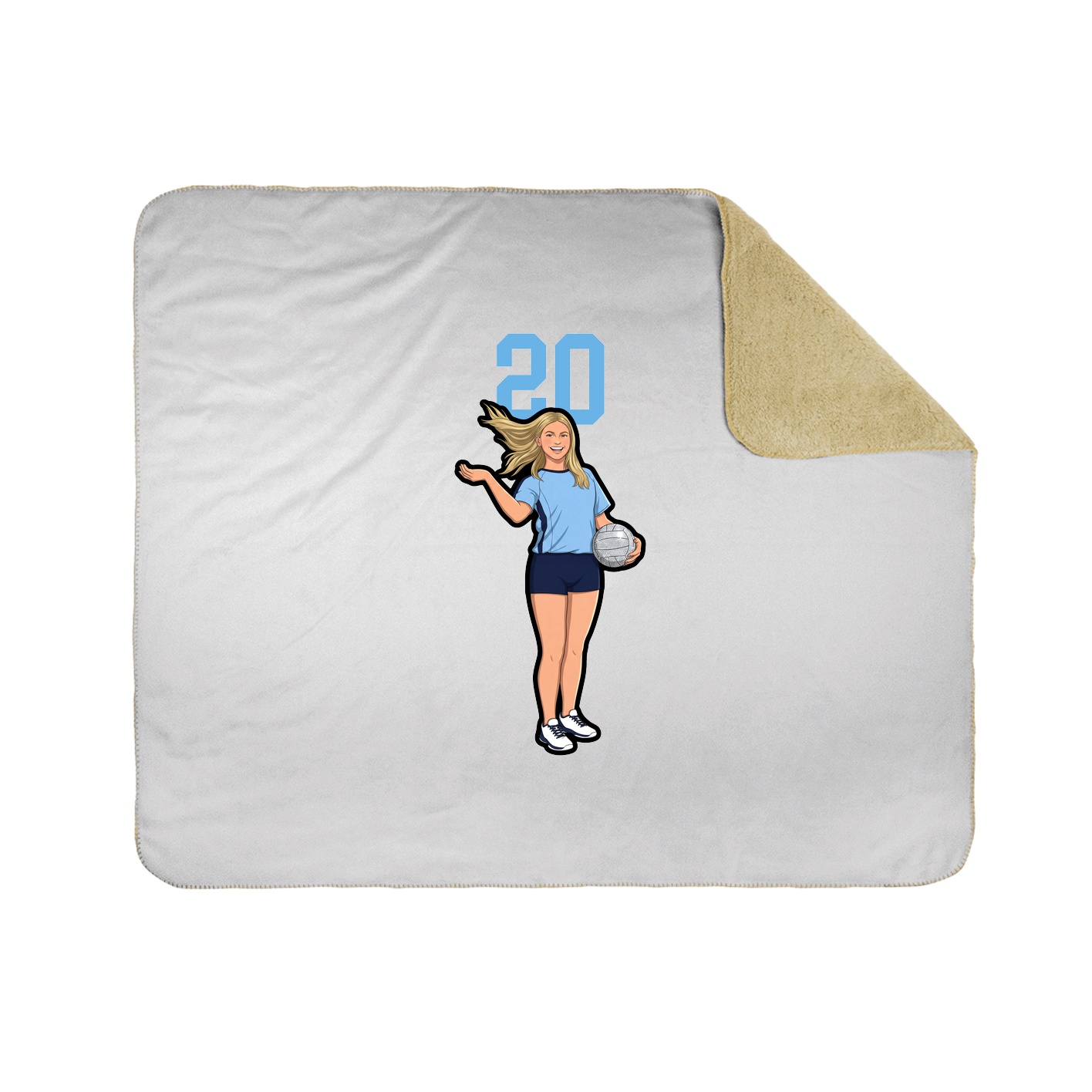 Throw Blanket — Number Top in White