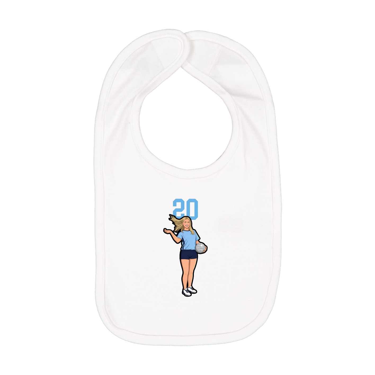 Infant Bib — Number Top in White