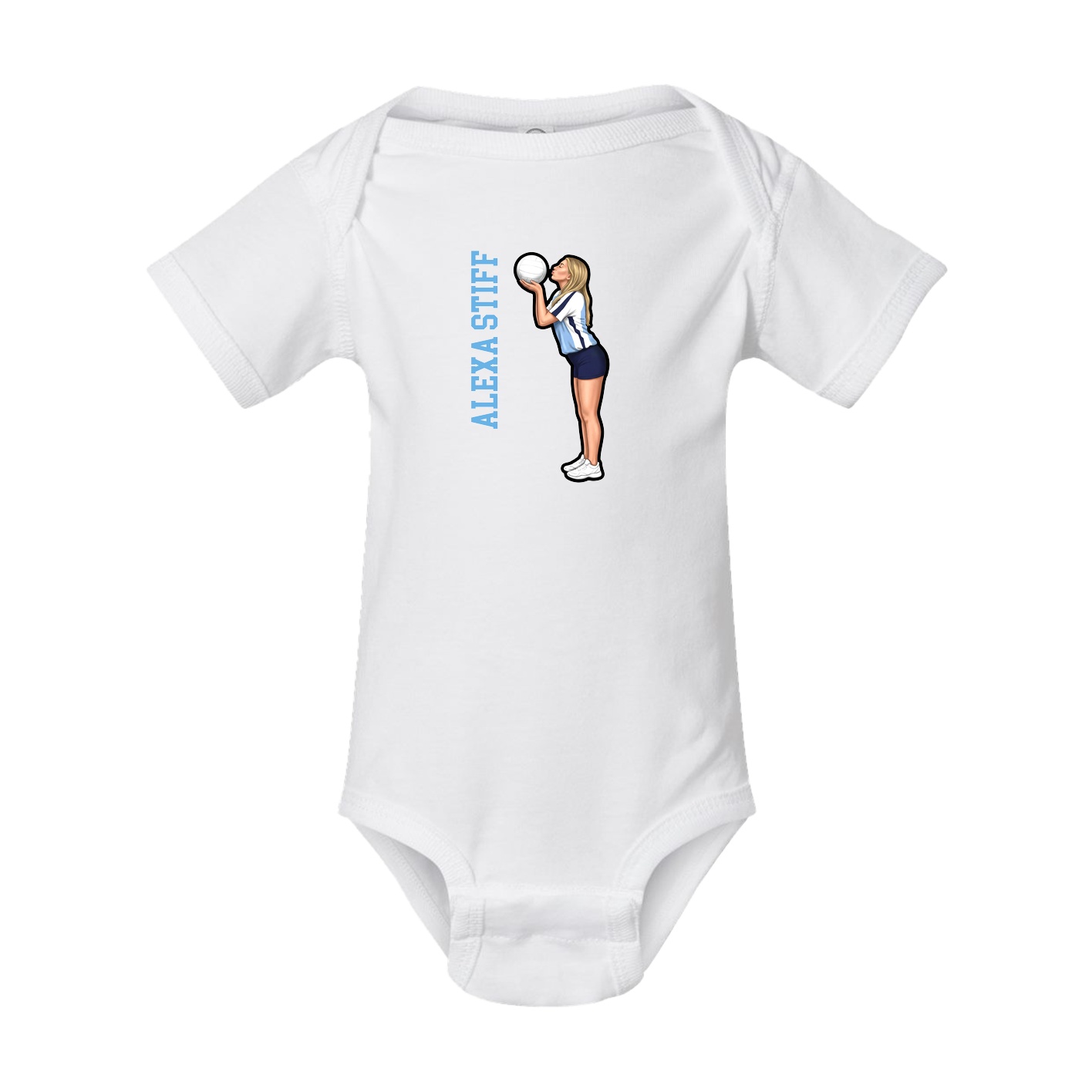 Baby Onesie — Name Vertical in White