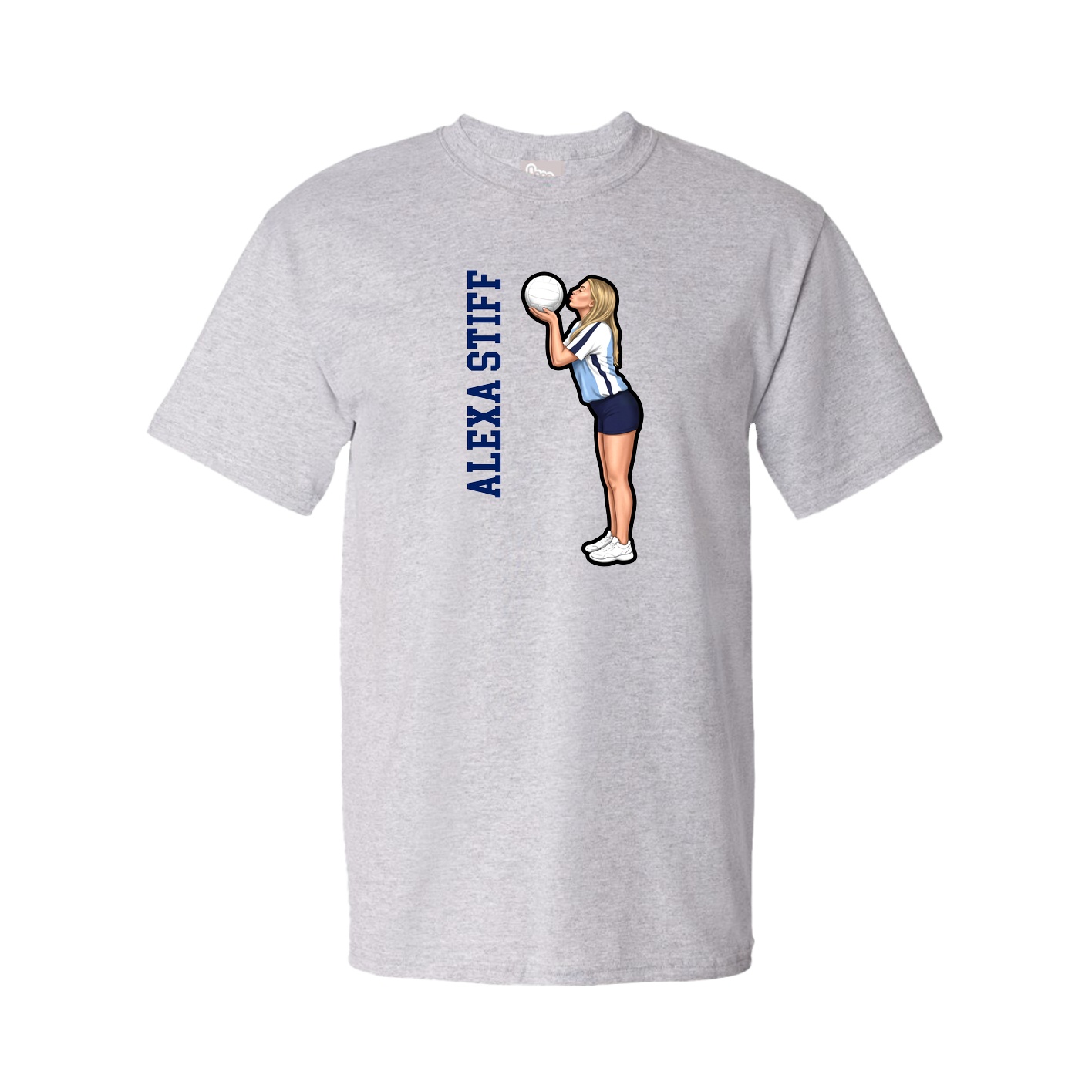 Youth Tee — Name Vertical in Grey