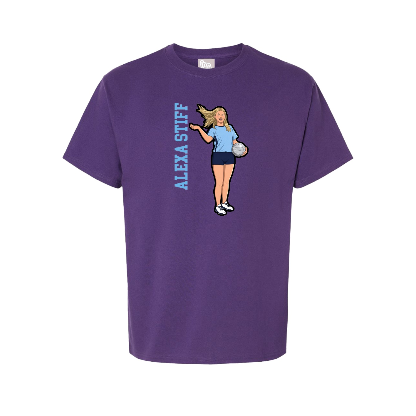 Youth Tee — Name Vertical in Purple