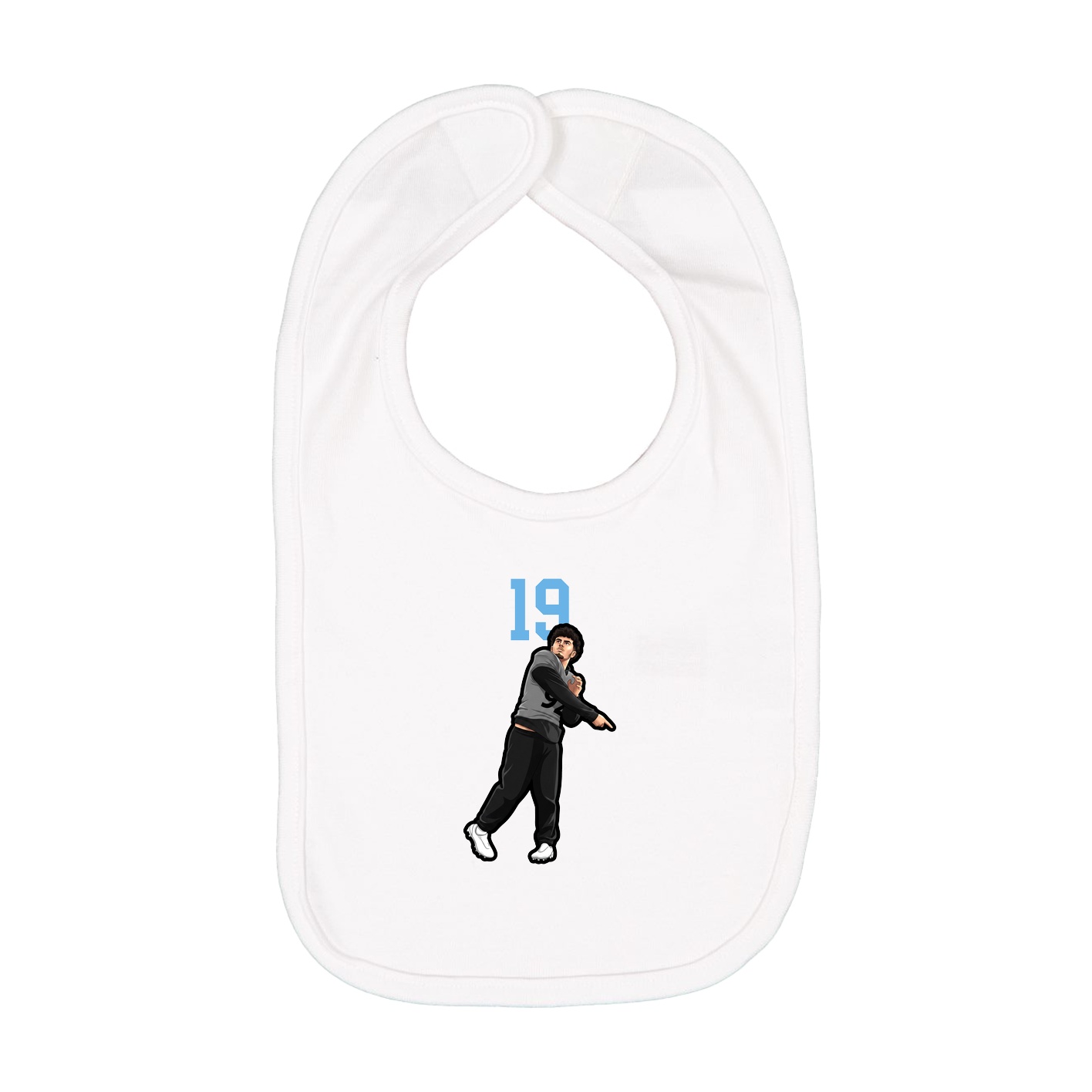 Infant Bib — Number Top in White