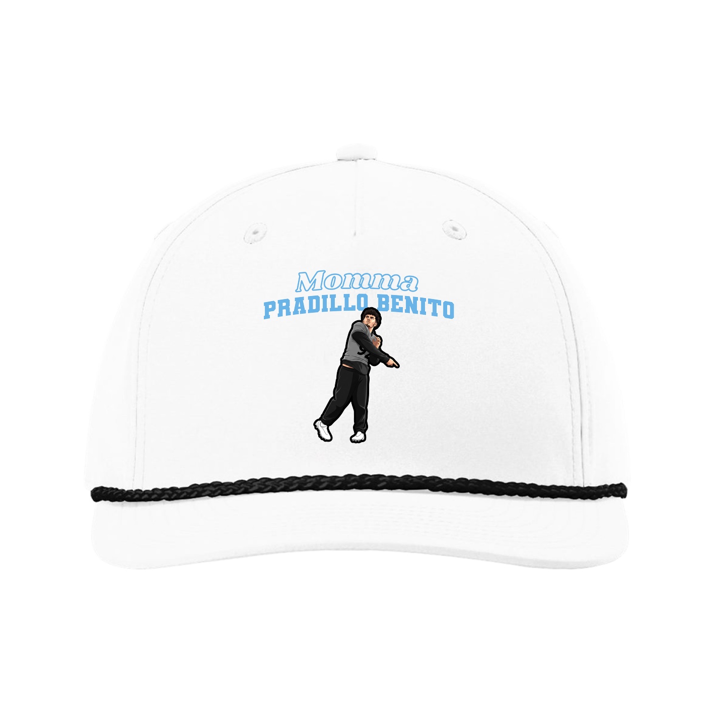 Five-Panel Classic Rope Cap — Mothers Day Block in White