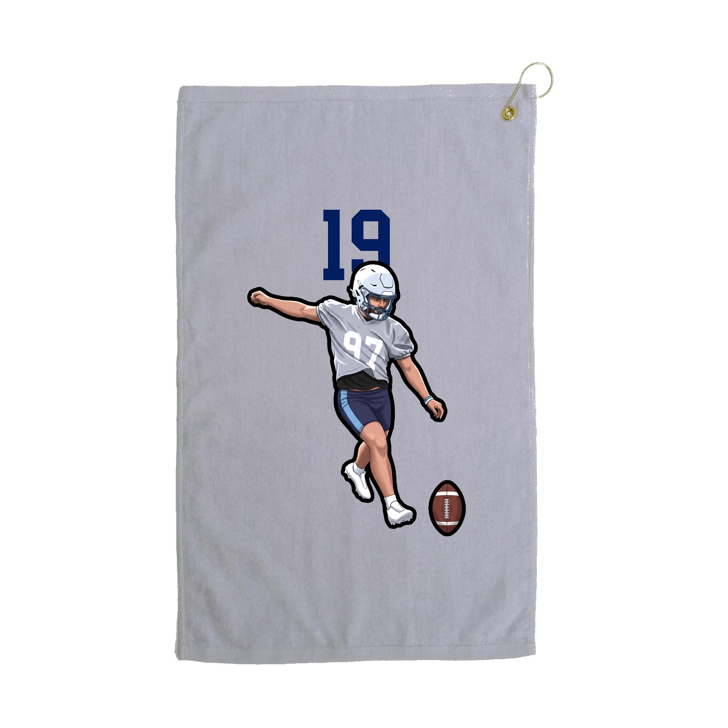 Golf Towel — Number Top in Grey