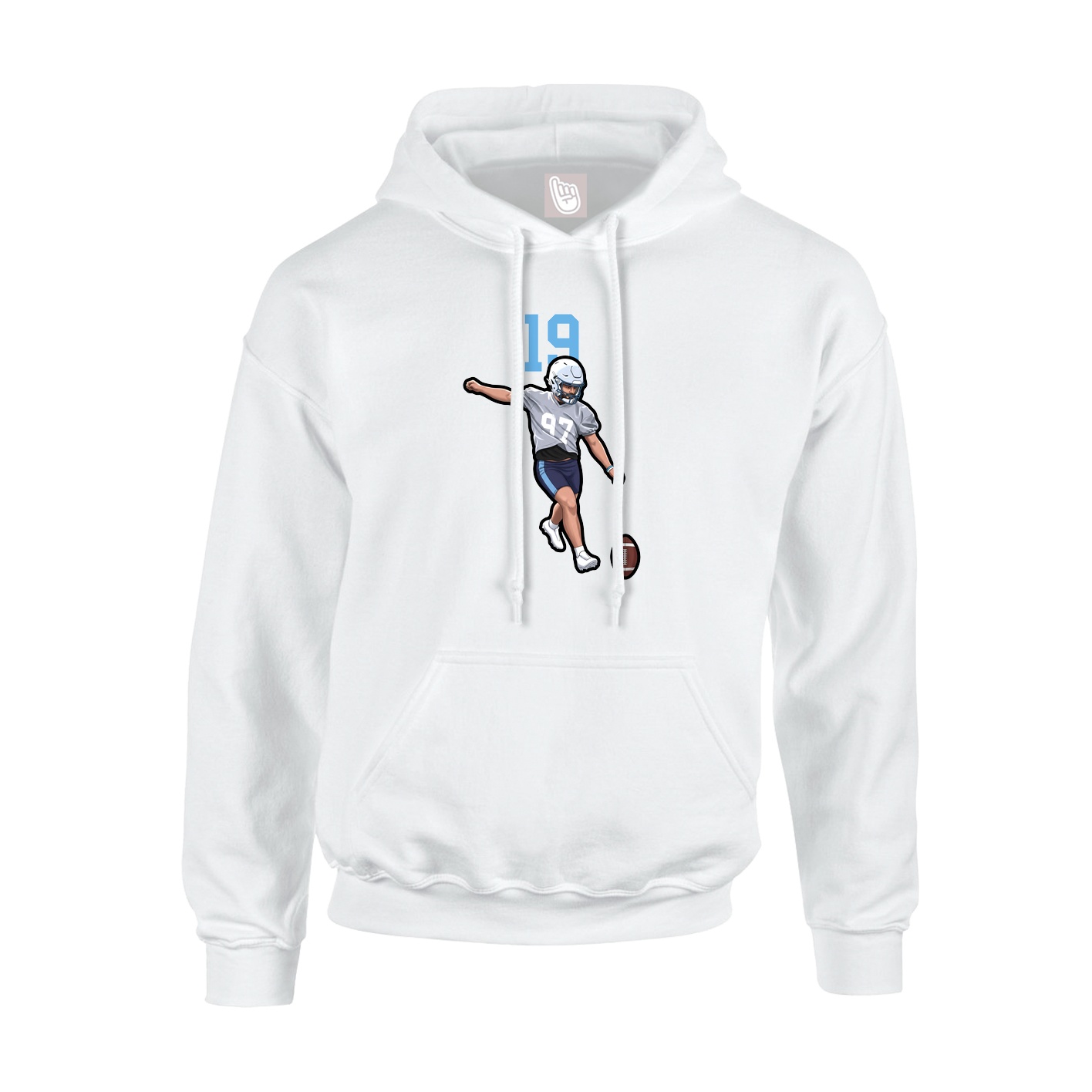 Youth Hoodie — Number Top in White