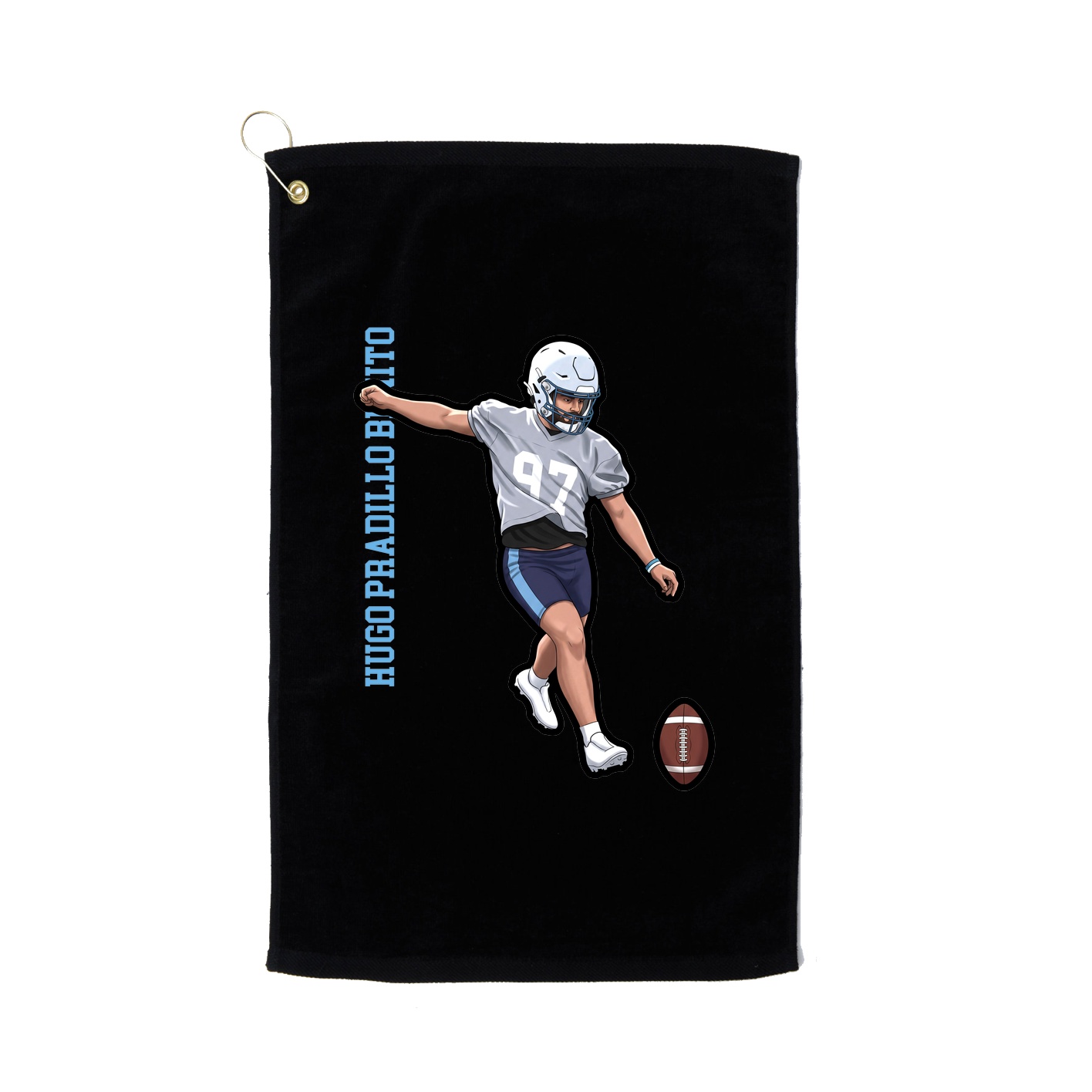 Golf Towel — Name Vertical in Black