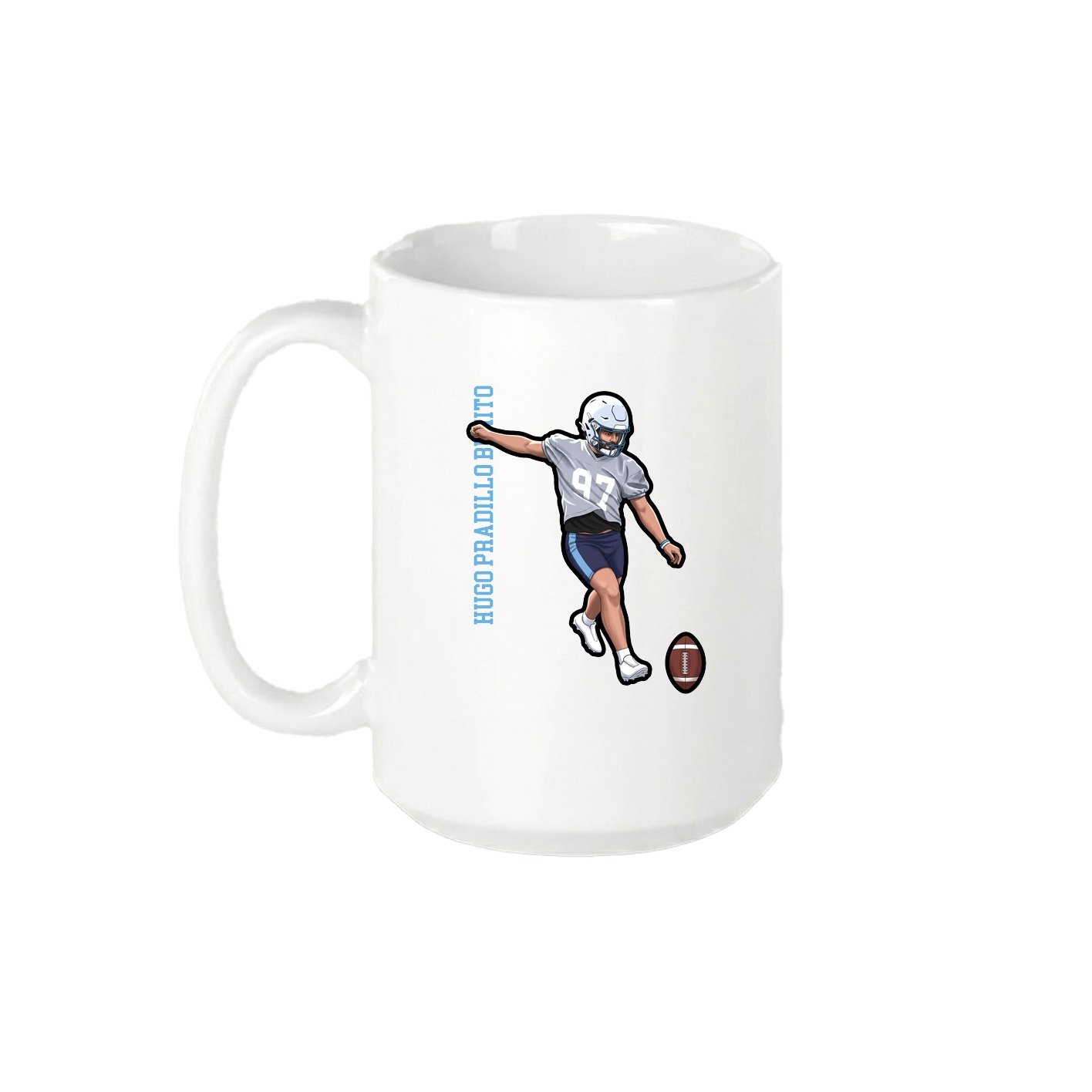 15oz Coffee Mug — Name Vertical in White