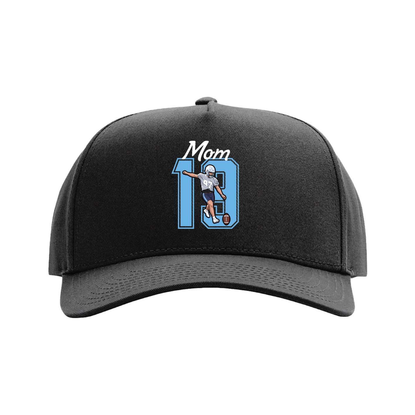 Full Fabric Five-Panel Champ Cap — Mothers Day Shirsey in Black
