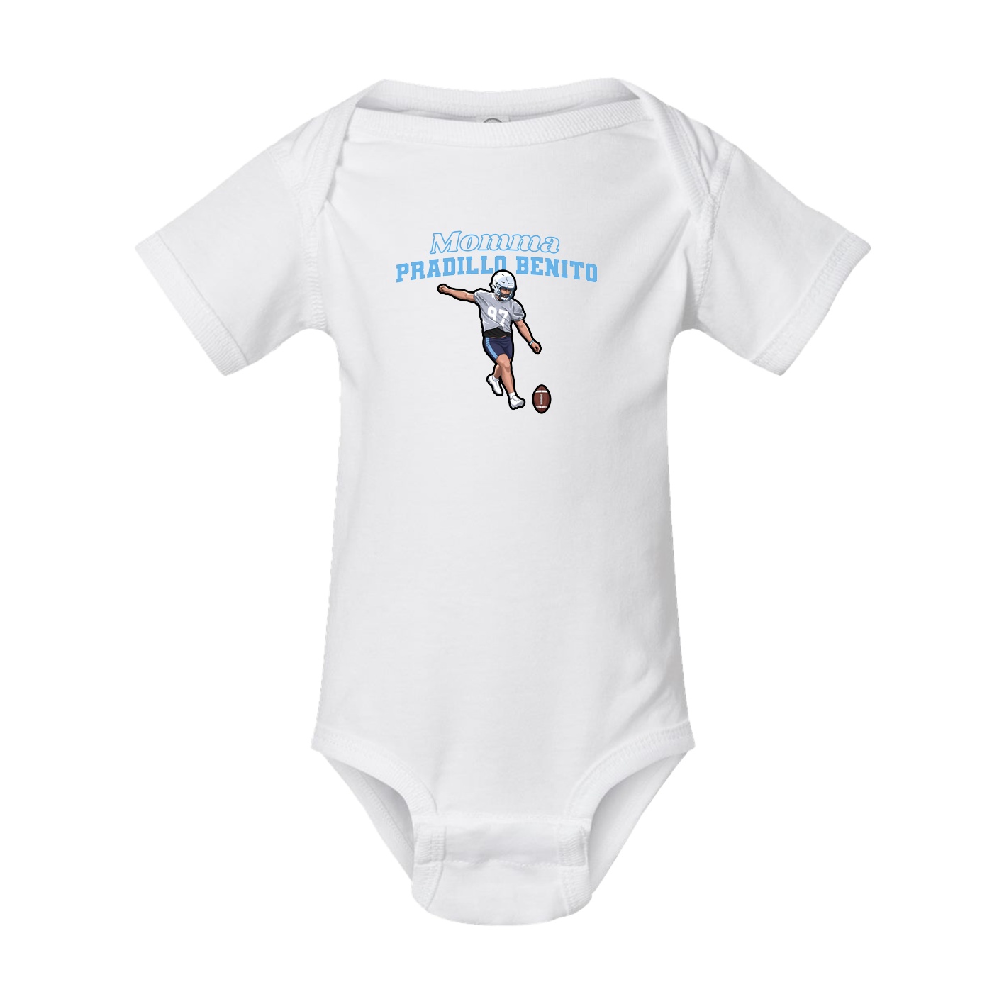 Baby Onesie — Mothers Day Block in White