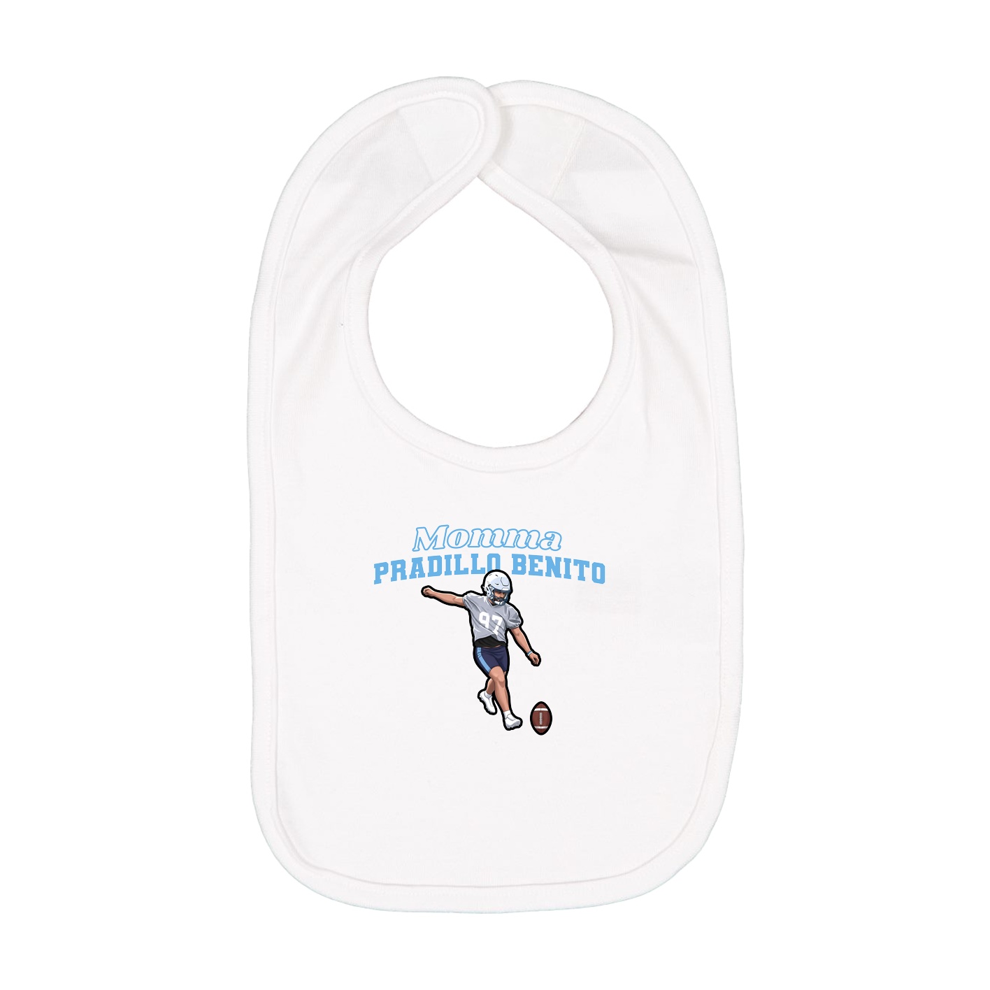 Infant Bib — Mothers Day Block in White